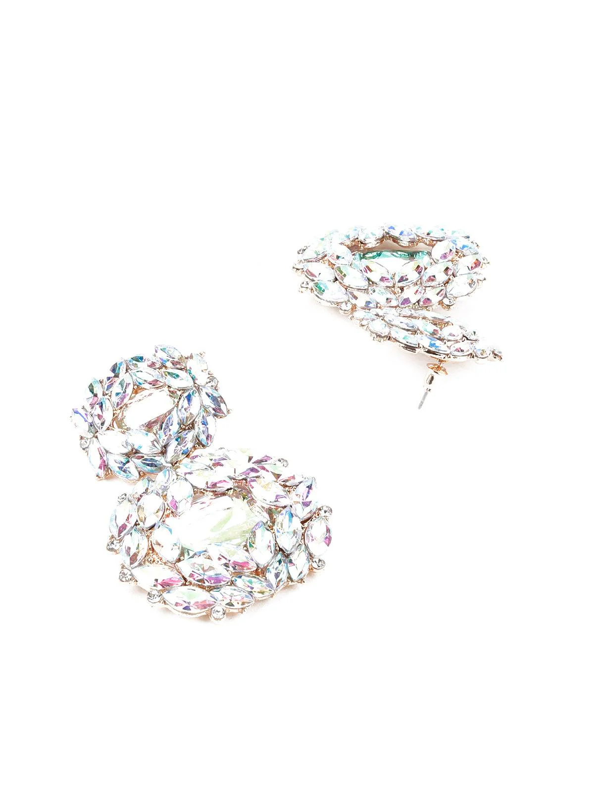 Odette Women White Dual Tone Earrings - Image 6