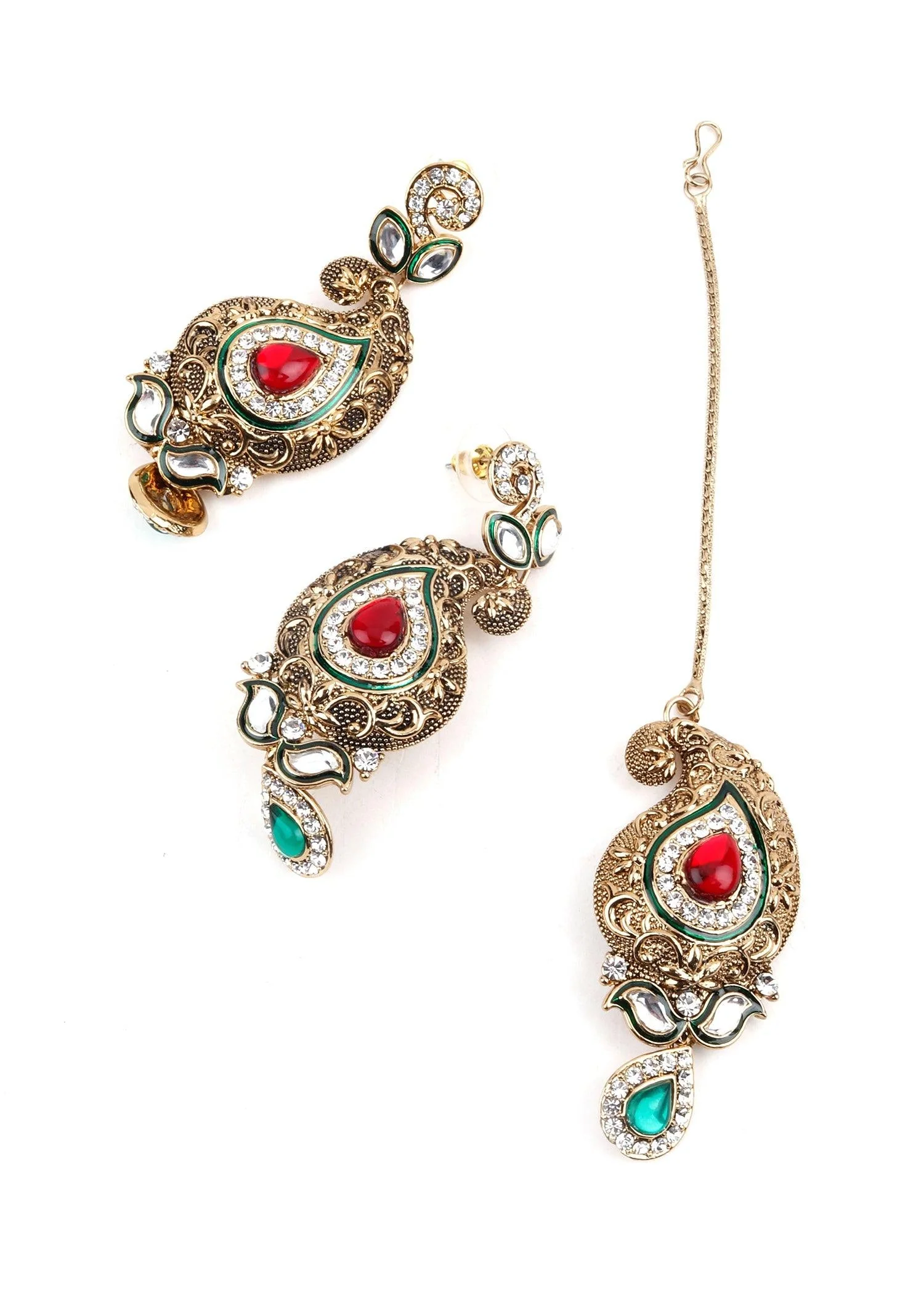 Odette Women Antique Kundan Necklace Set - Image 5