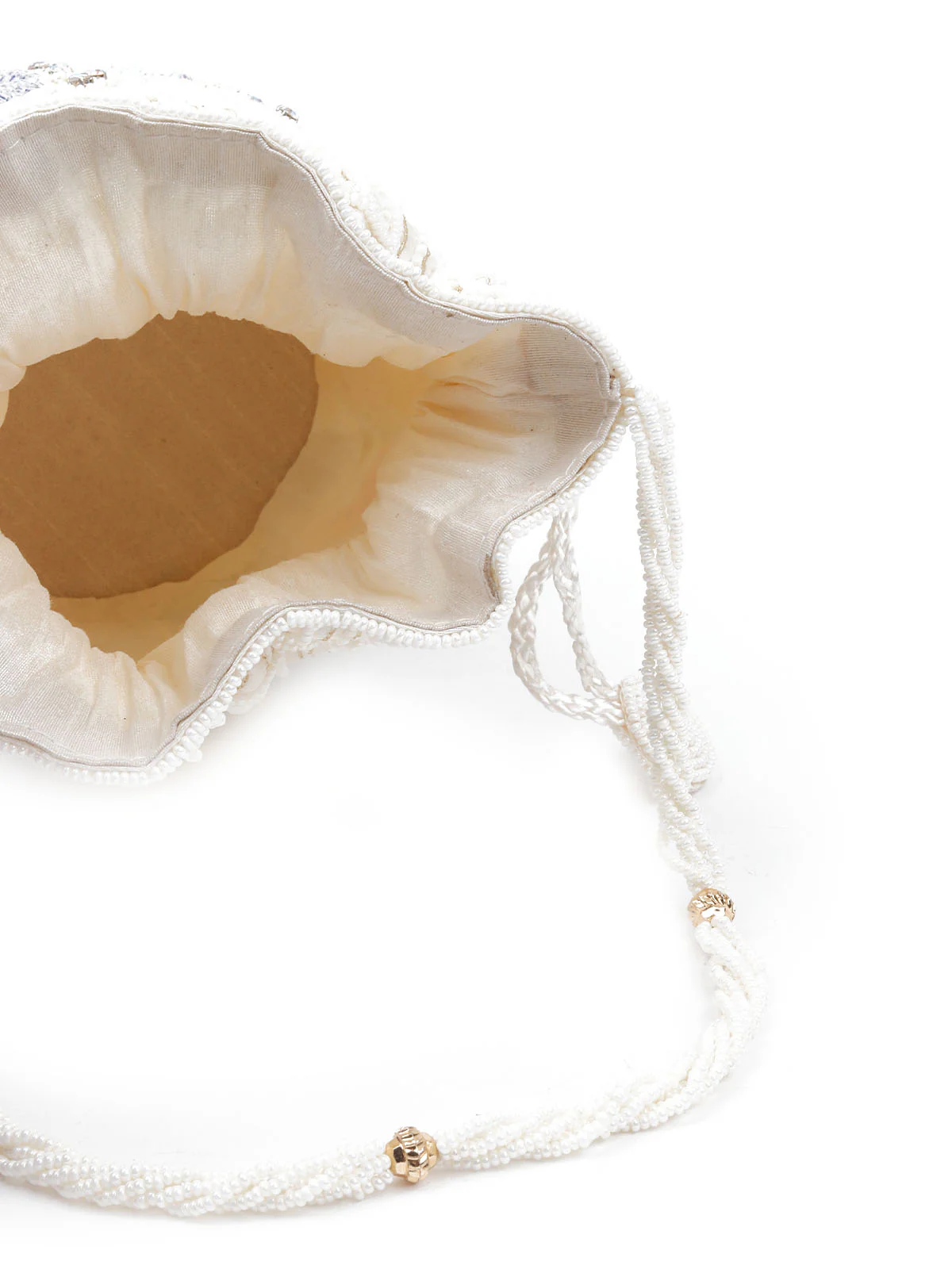 Odette Women Apricot Cutdana Embellished Potli Bag - Image 7
