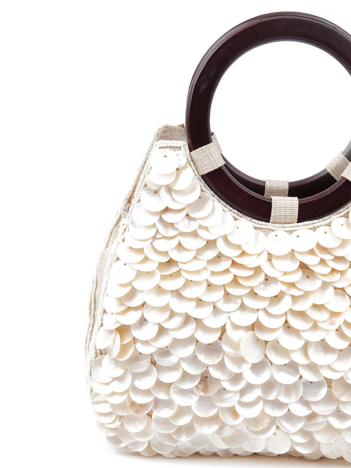 Odette Women Apricot Shell Embellished Clutch Bag - Image 5