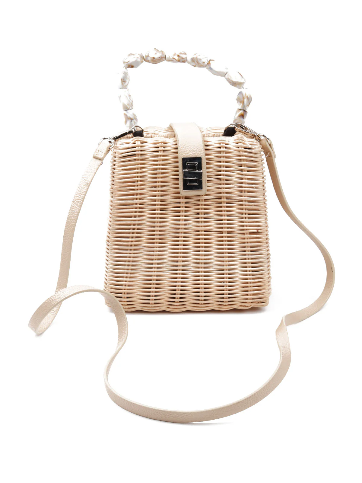 Odette Women Apricot Straw Clutch Bag - Image 3