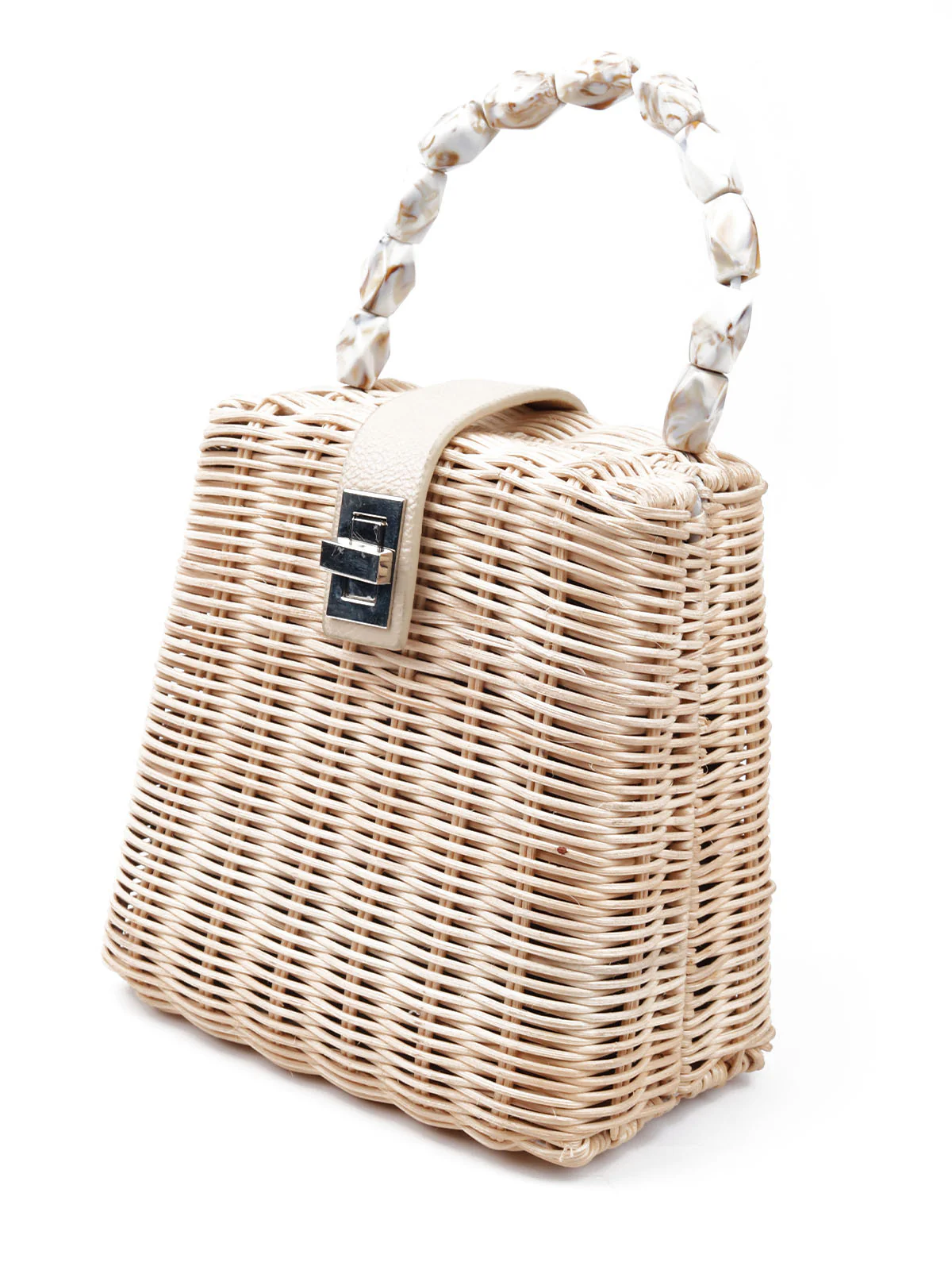Odette Women Apricot Straw Clutch Bag - Image 4