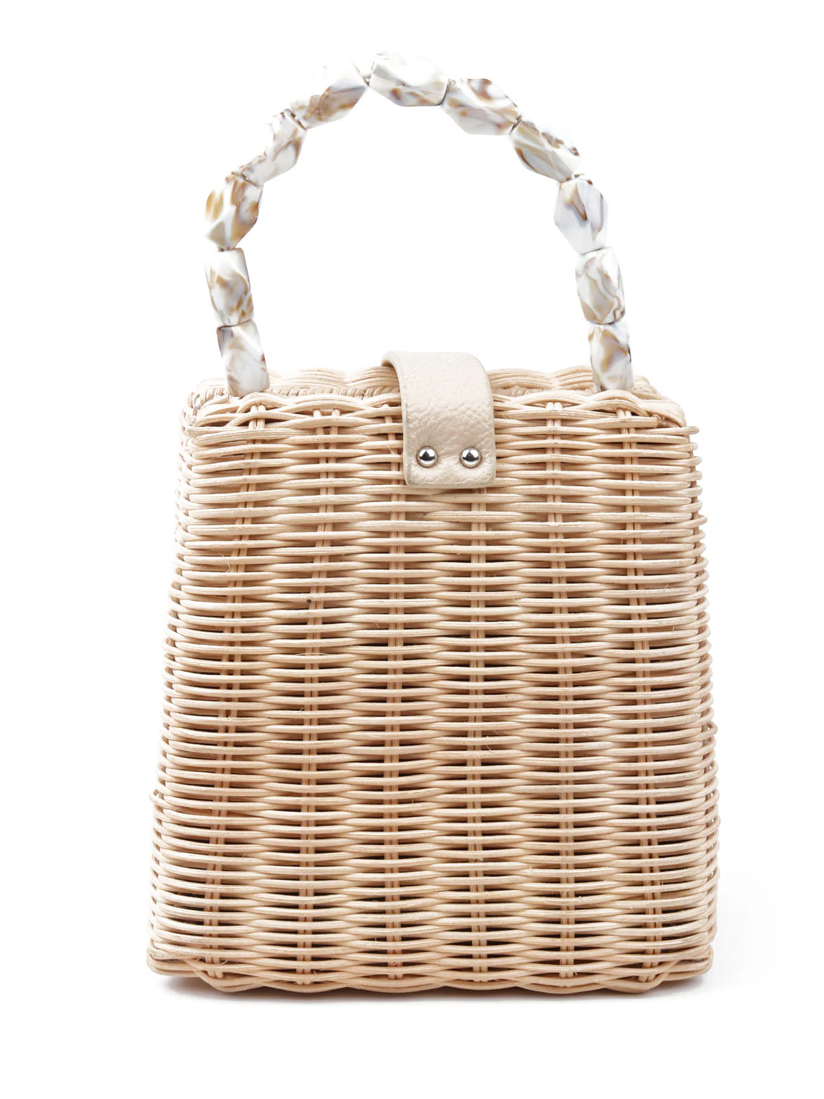 Odette Women Apricot Straw Clutch Bag - Image 5
