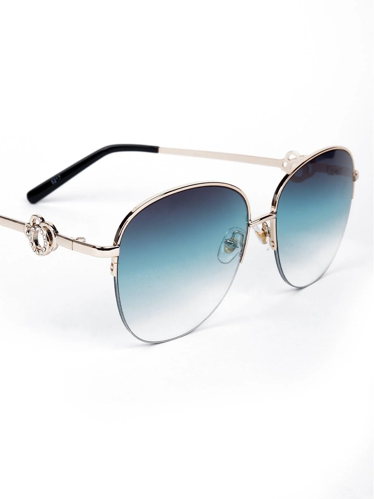 Odette Women Blue Metal Sunglasses - Image 5