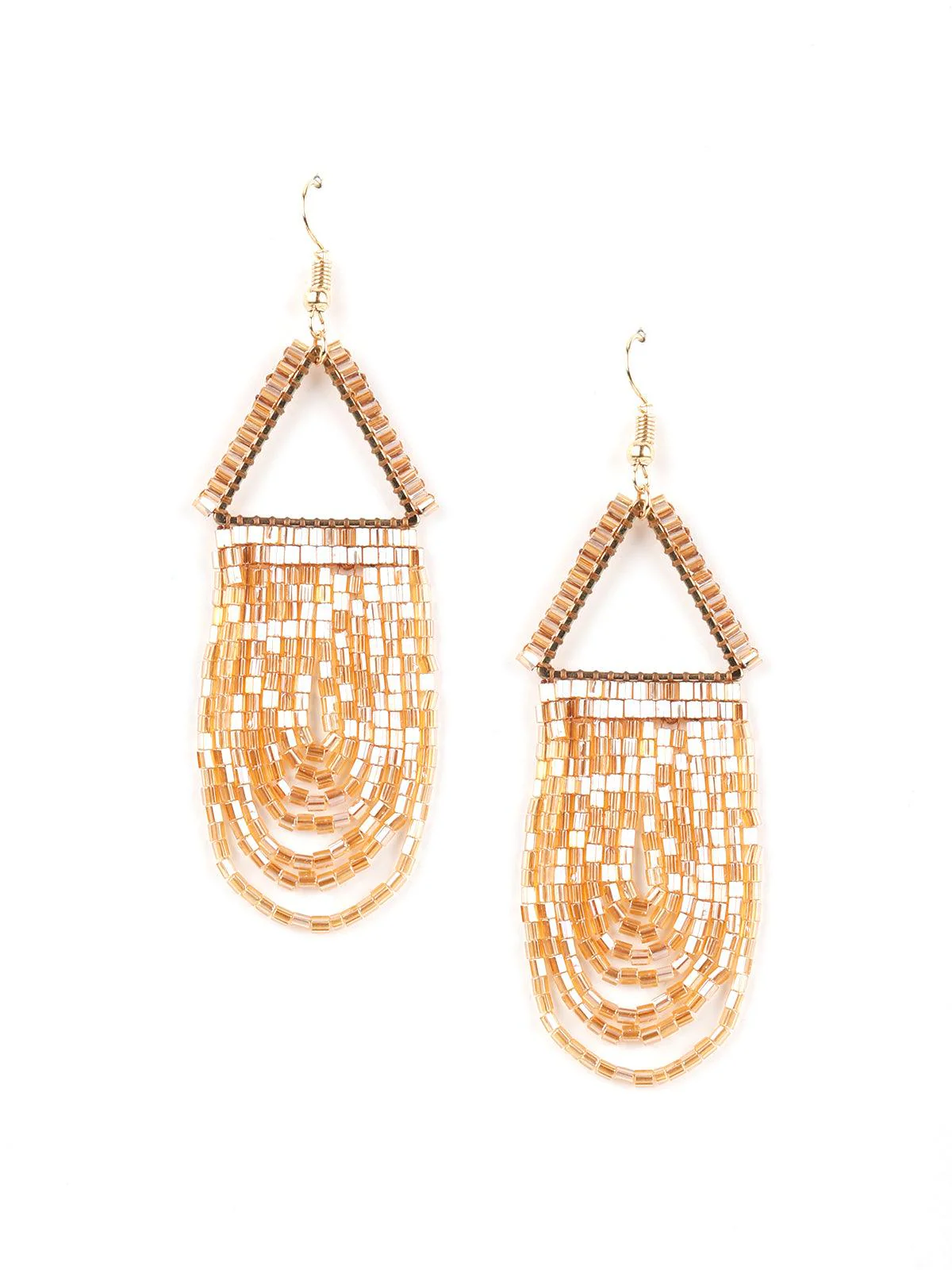 Odette Women Aria Golden Dangle Earrings - Image 4