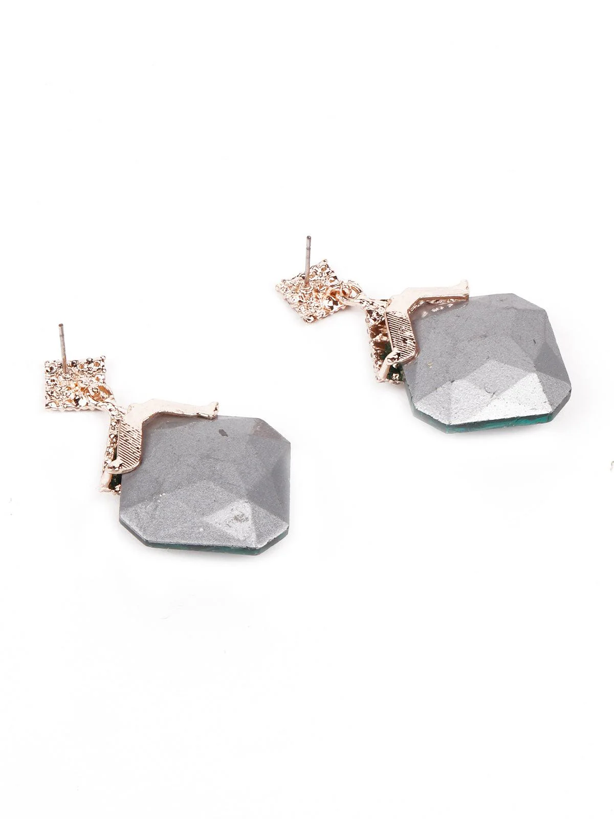Odette Women Silver Metal Drop Earrings - Image 6