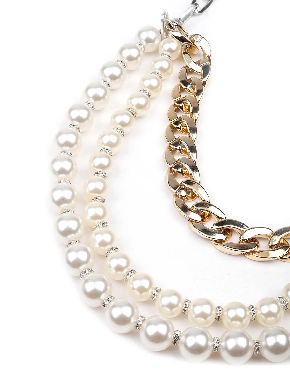 Odette Women Artificial Pearl And Multilayered Gold-Tone Chain Necklace-New286 - Image 5