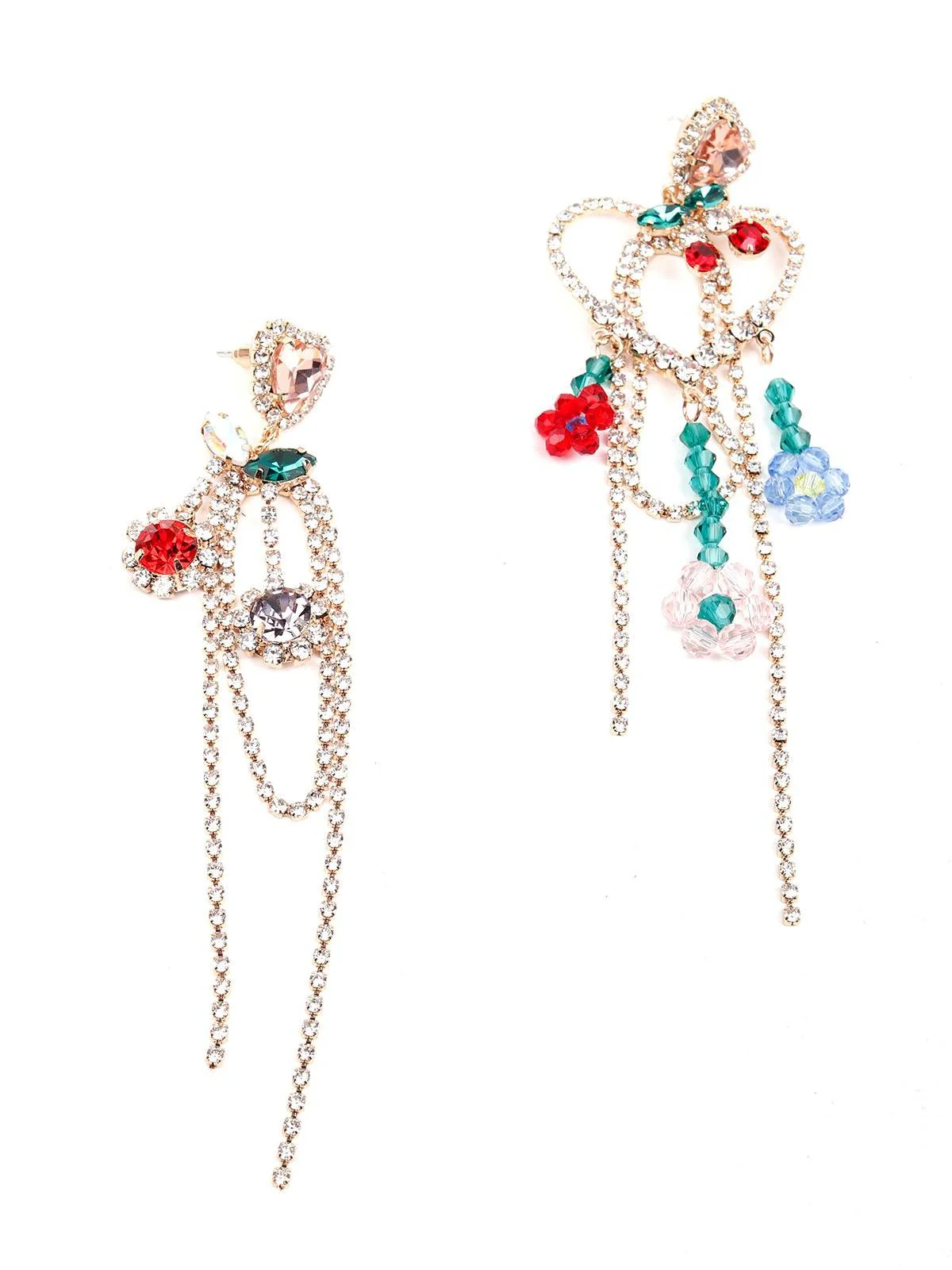 Odette Women Artistic Fully Studded Earrings - Image 3