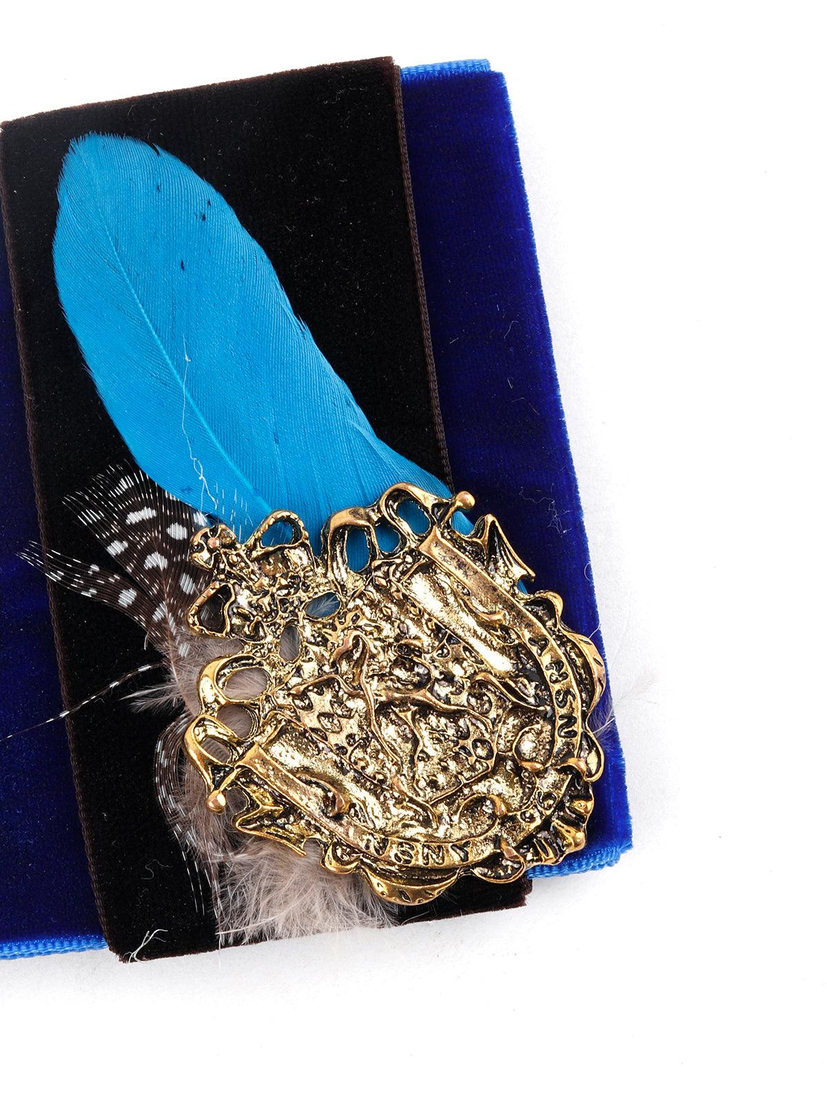 Odette Women Aurelia Beautifier Dark Blue Brooch - Image 4