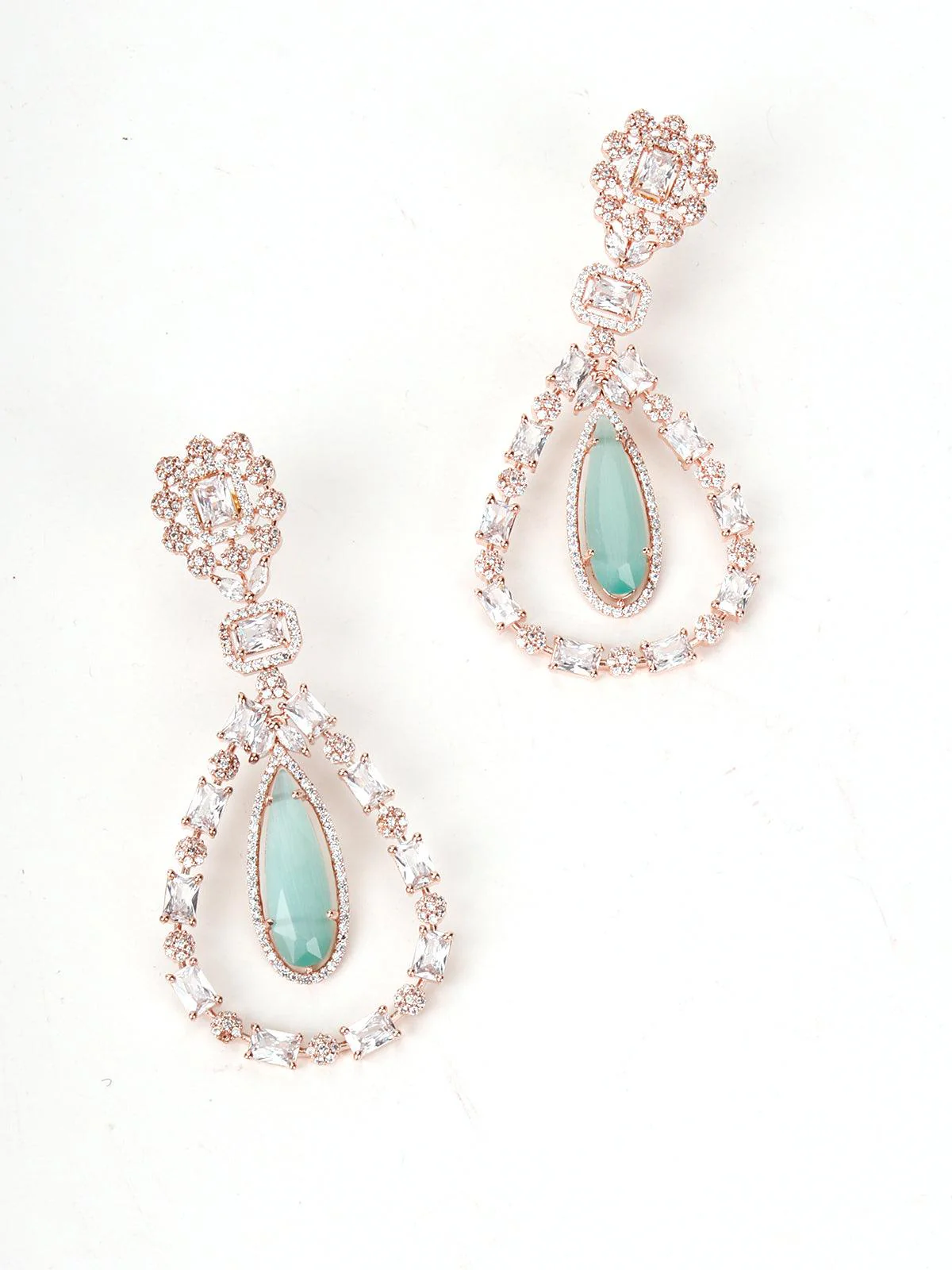 Odette Women Authentic Danglers With Emerald Stone Earring - Image 5