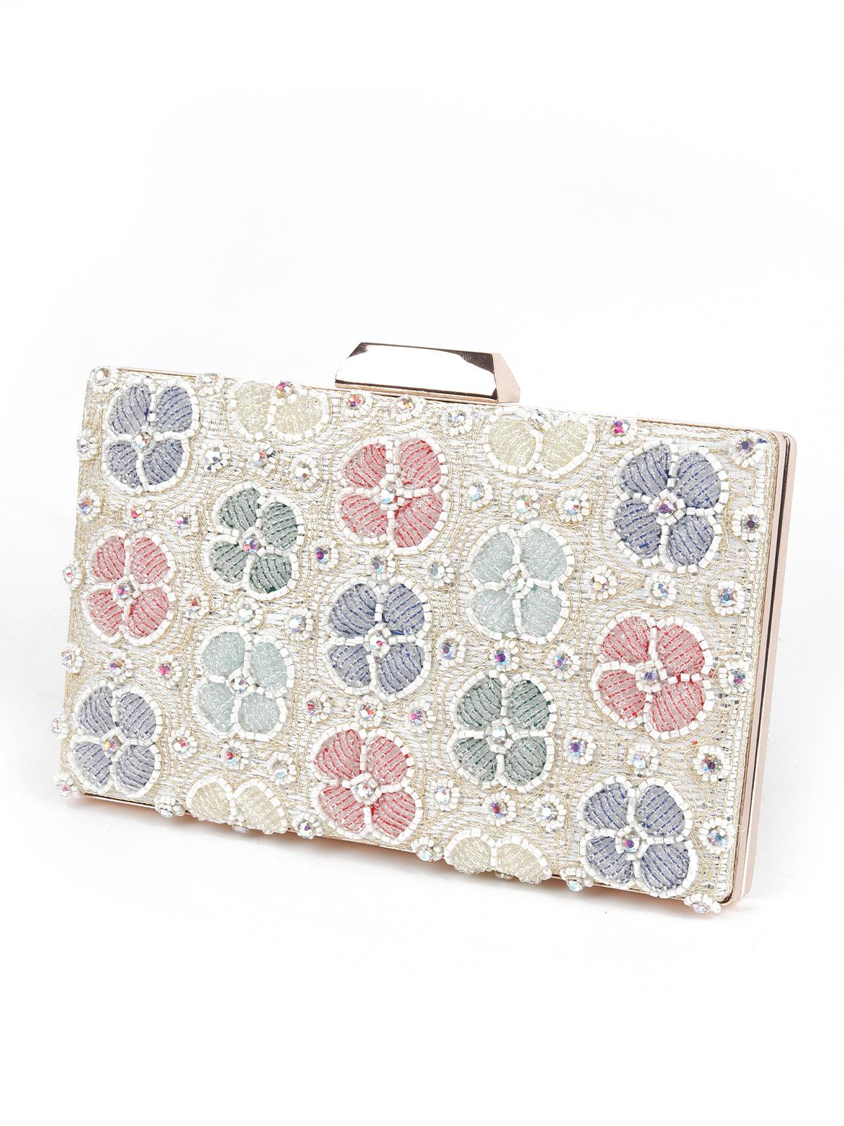 Odette Women Awe-Inspiring Cream Clutch Bag - Image 4
