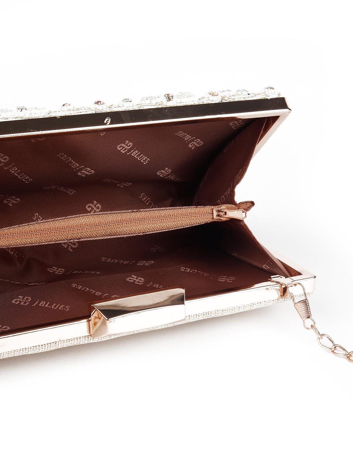 Odette Women Awe-Inspiring Cream Clutch Bag - Image 6
