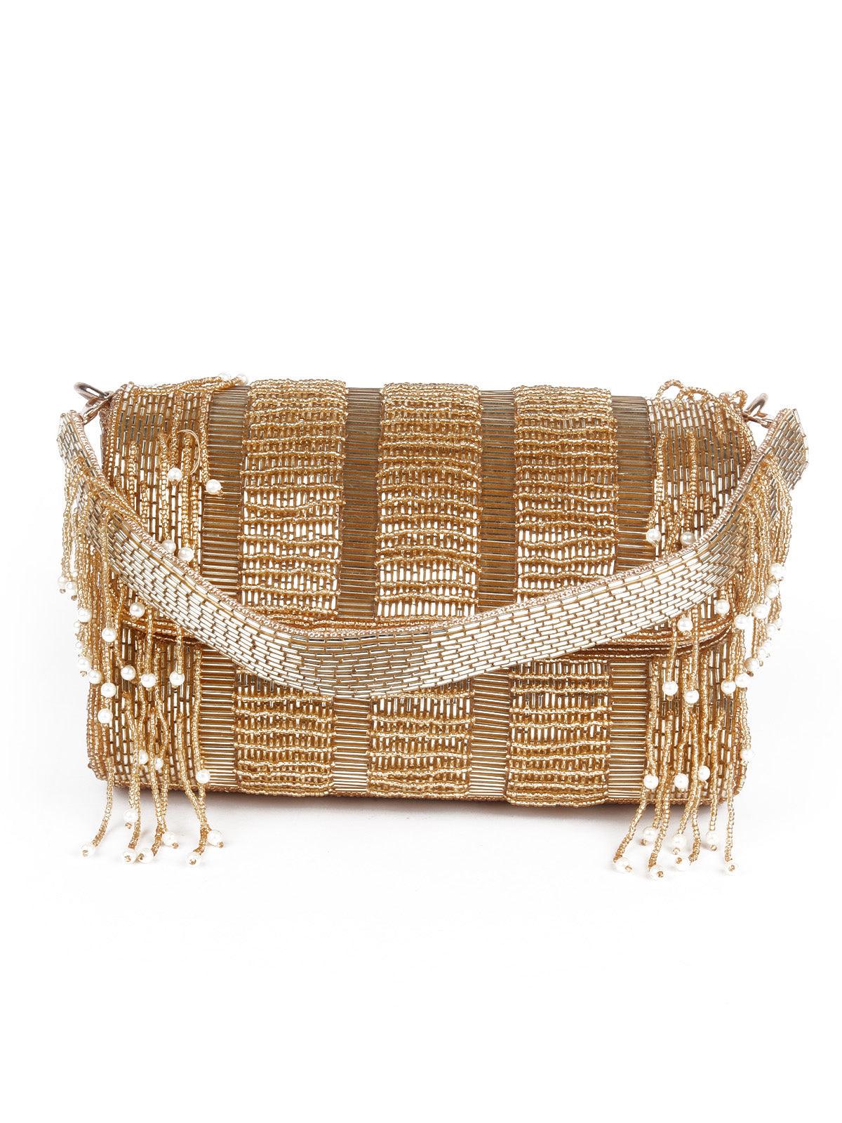 Odette Women Awe-Inspiring Gold Clutch Bag - Image 3