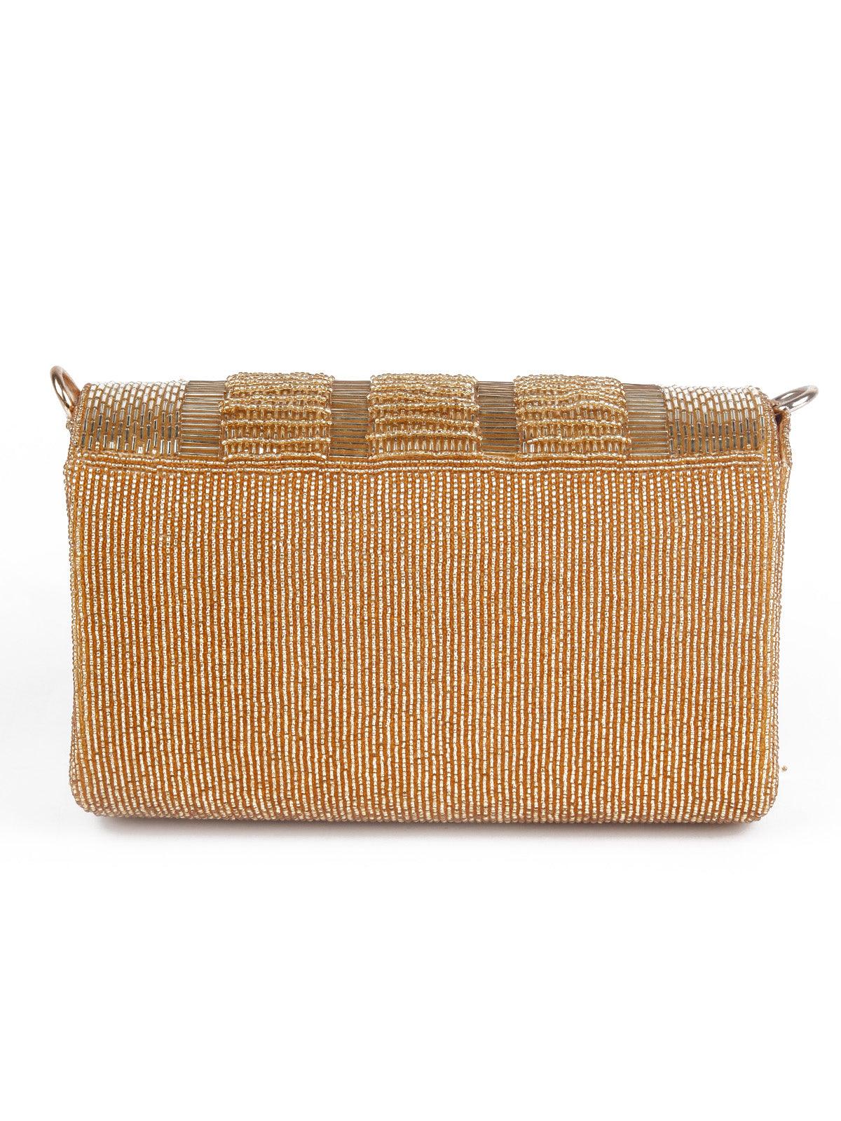 Odette Women Awe-Inspiring Gold Clutch Bag - Image 5