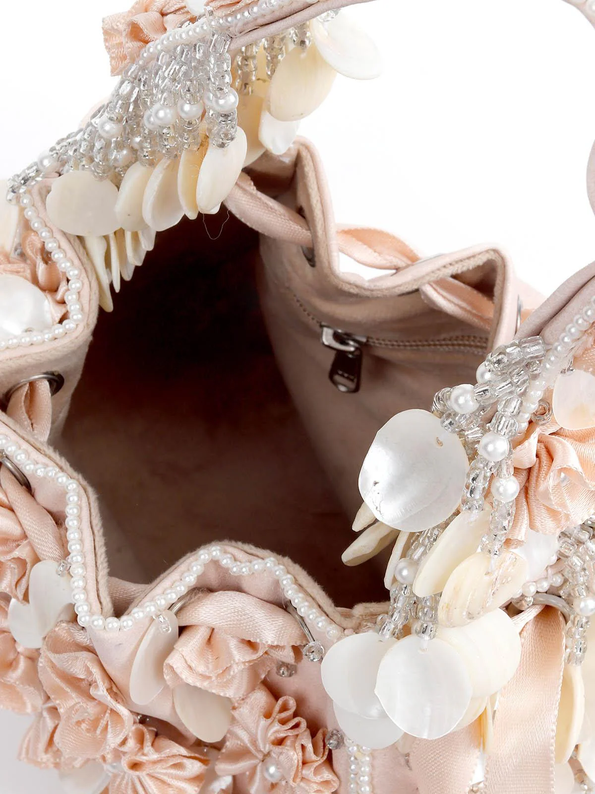 Odette Women Awe-Inspiring Peach Potli - Image 6