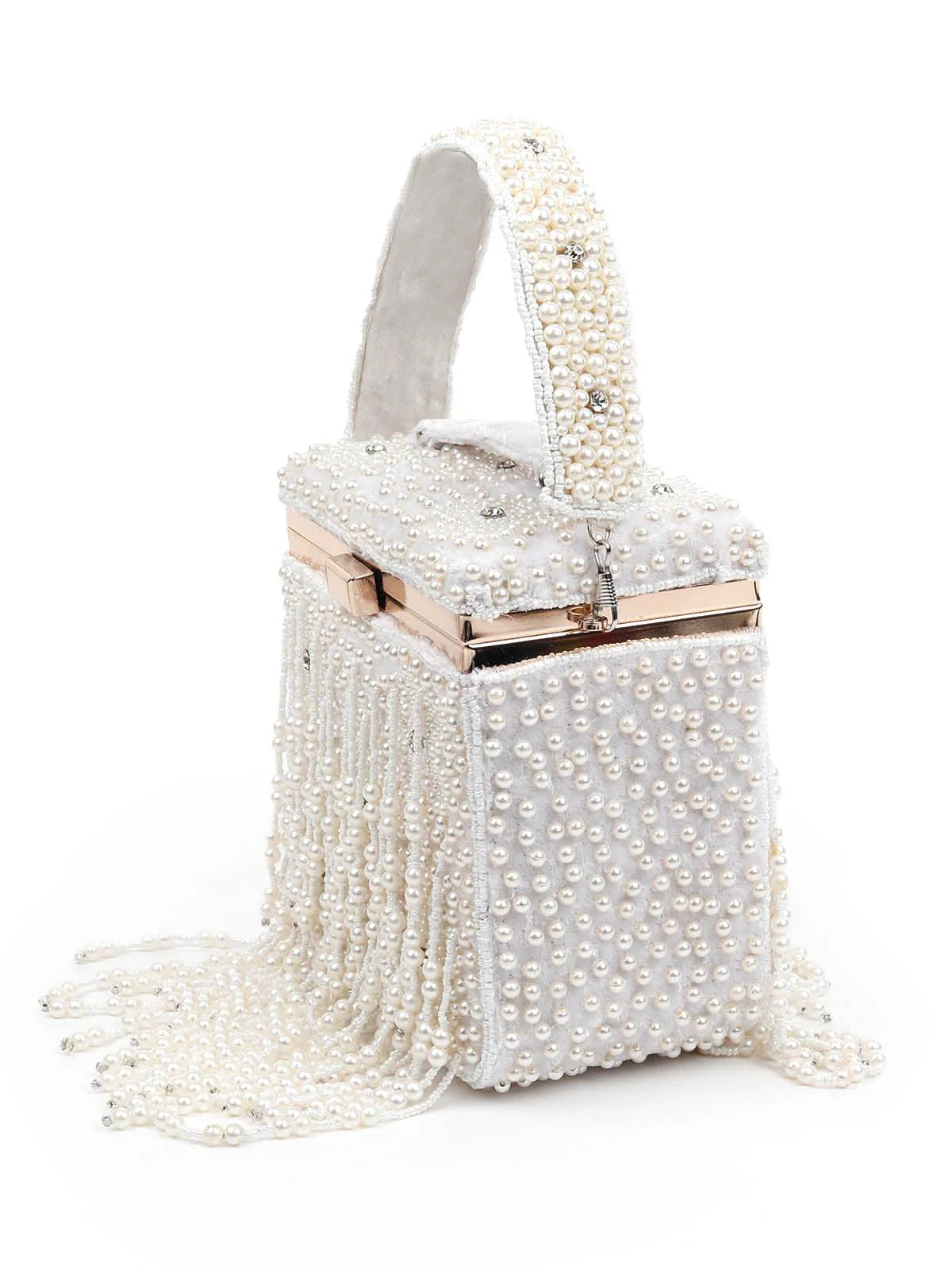 Odette Women Awe-Inspiring White Clutch Box Bag - Image 4