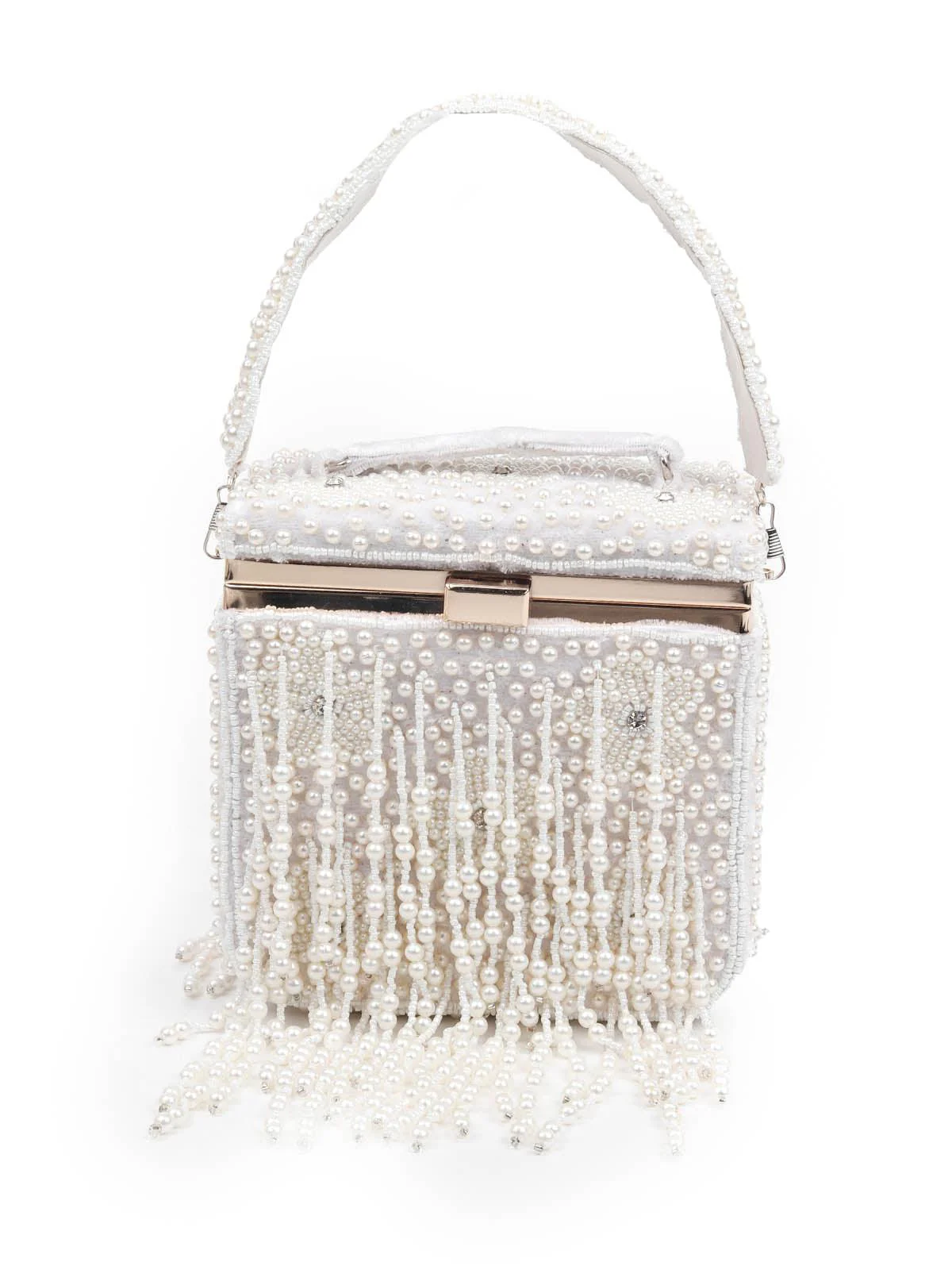Odette Women Awe-Inspiring White Clutch Box Bag - Image 5