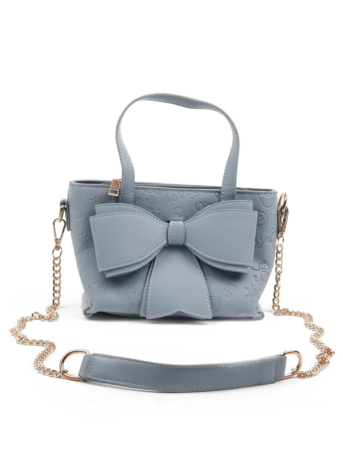 Odette Women Awe-Worthy Sky Blue Hand Bag - Image 3
