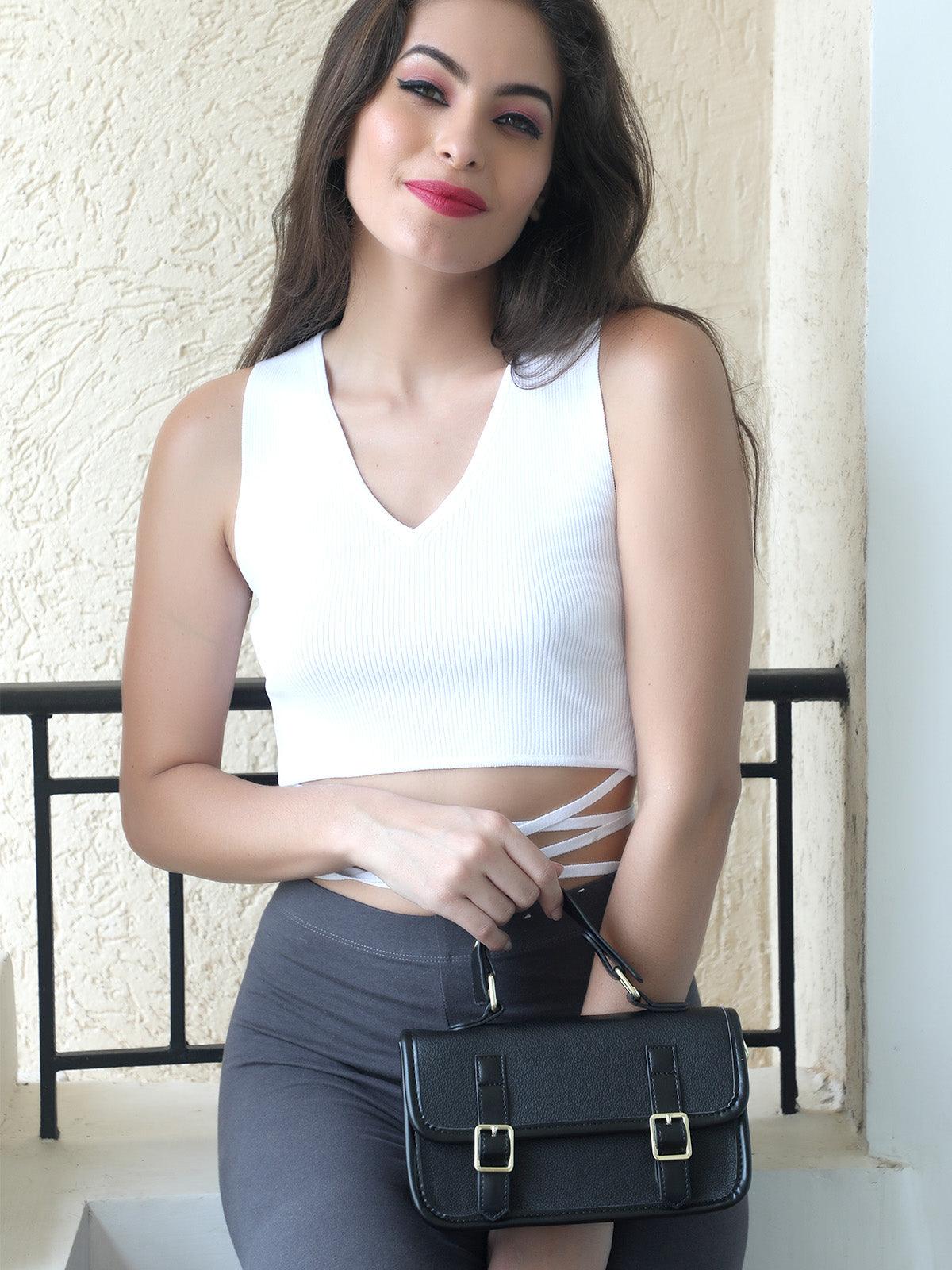 Odette Women Awe-Worthy Smart Black Clutch Bag - Image 2