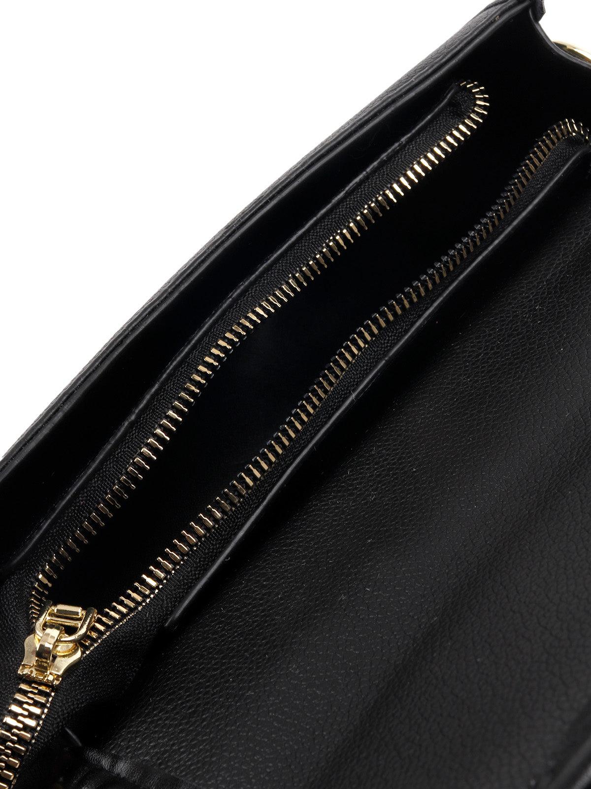 Odette Women Awe-Worthy Smart Black Clutch Bag - Image 3