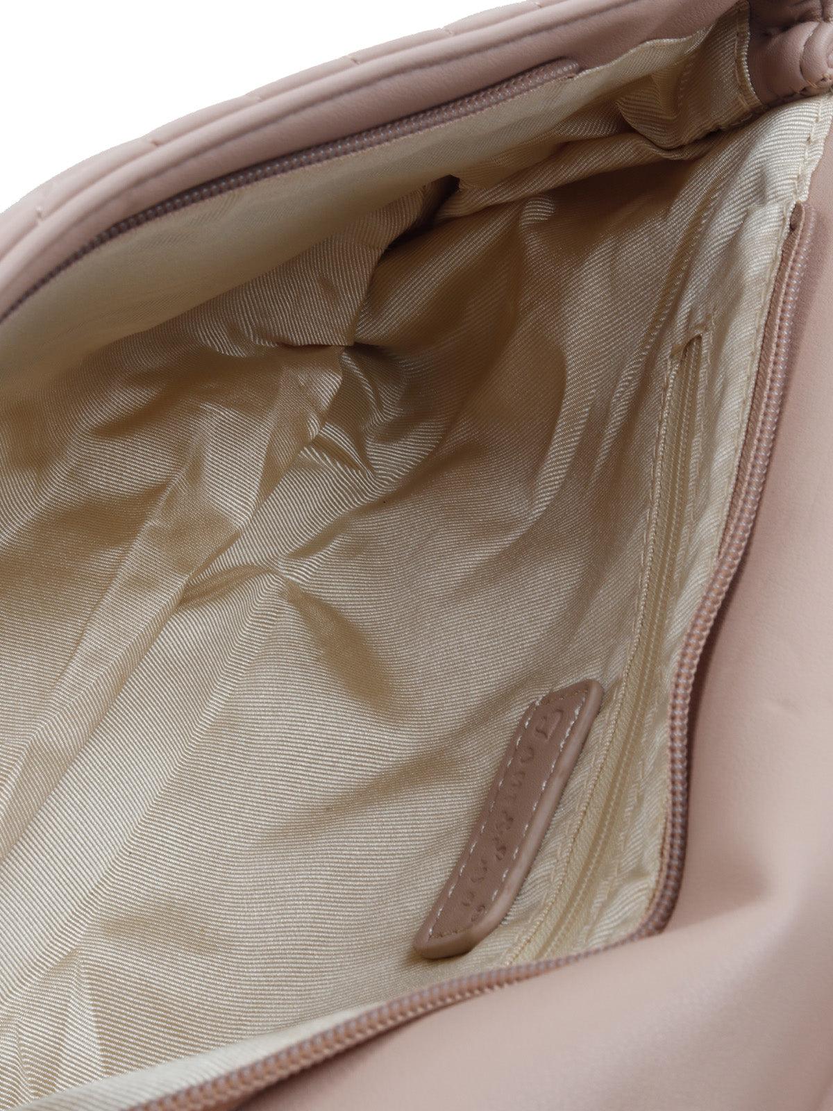 Odette Women Awe-Worthy Tasseled Beige Hand Bag - Image 6
