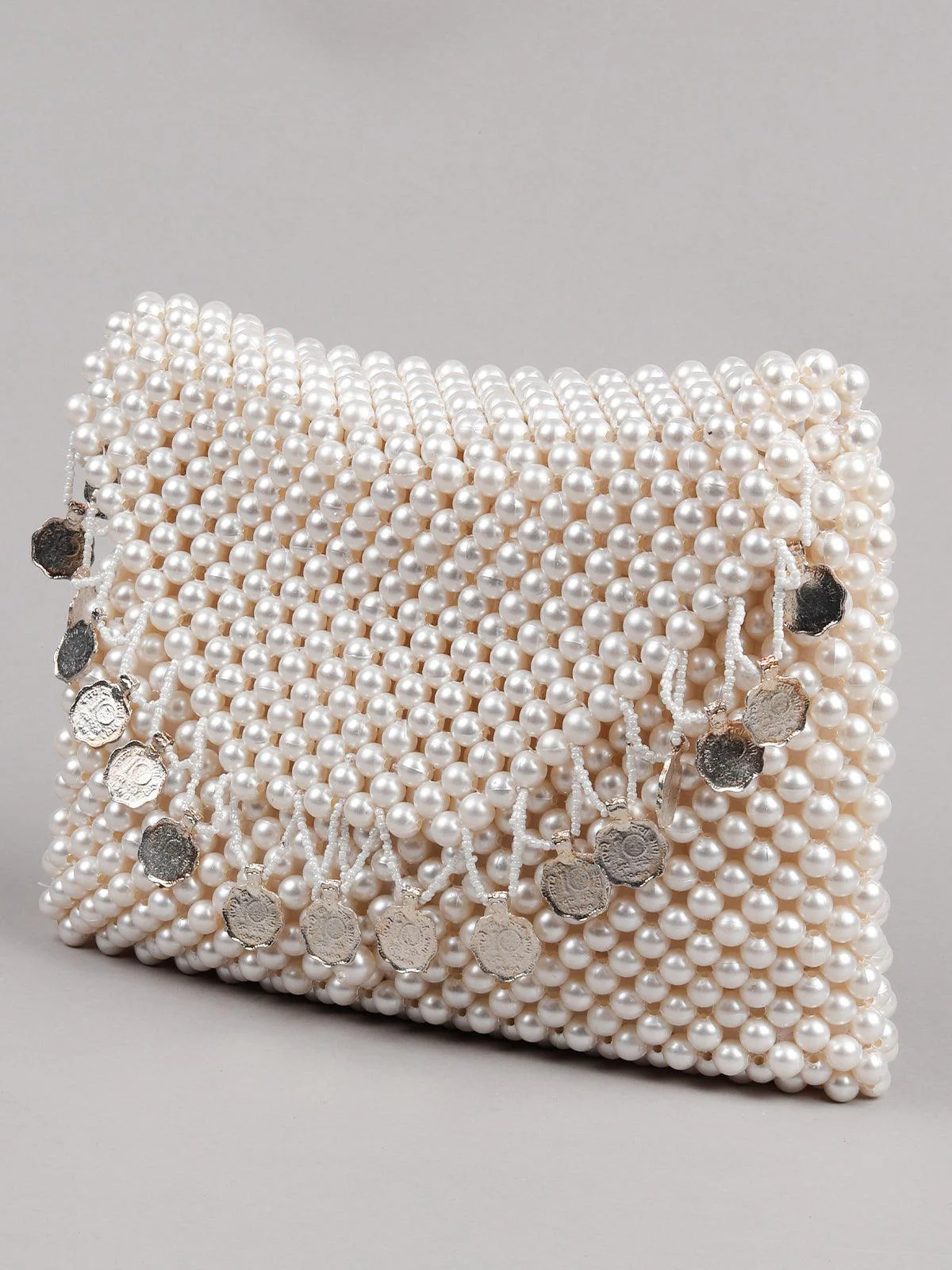 Odette Women Awe-Worthy White Beaded Handbag - Image 4