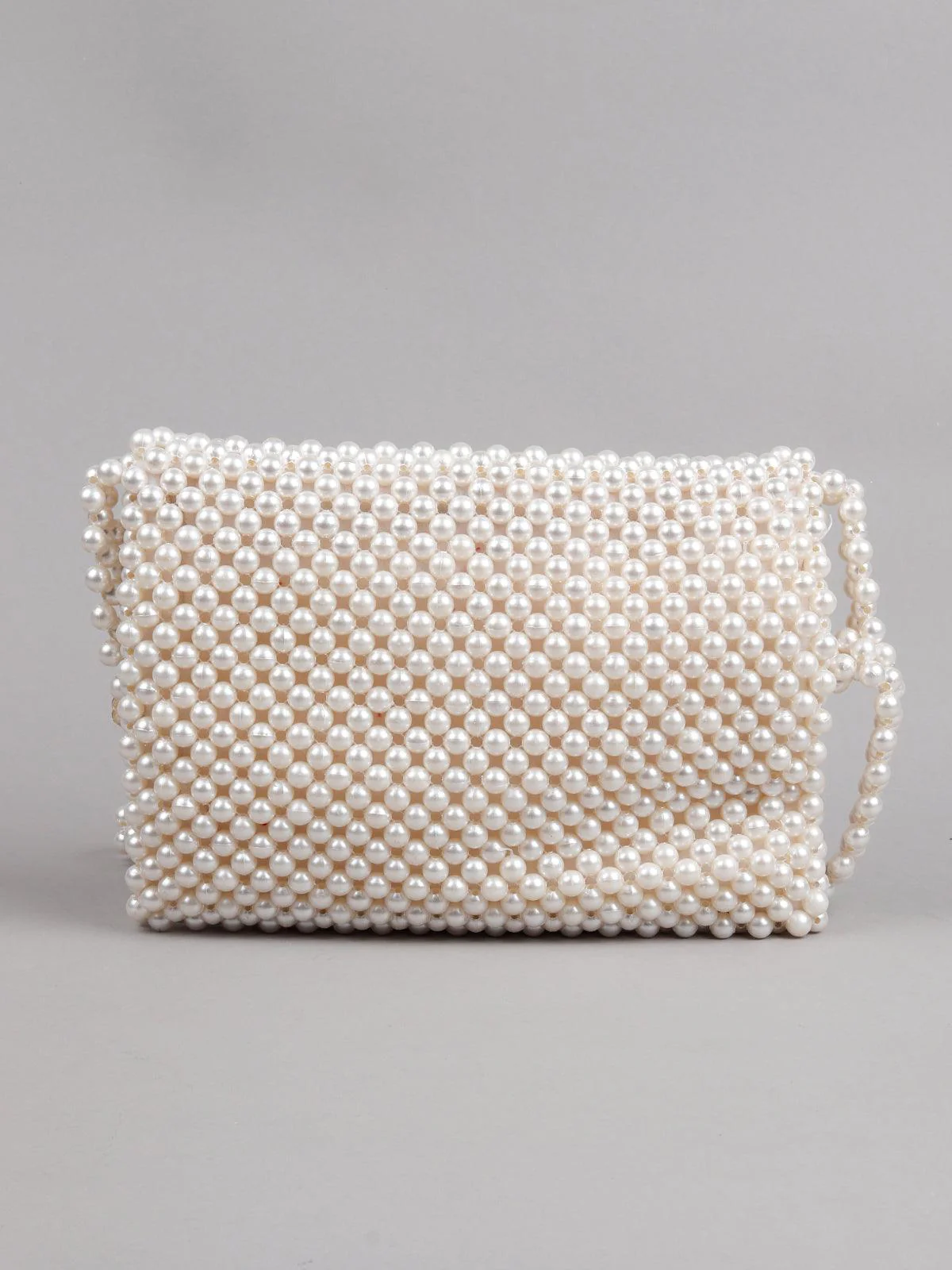 Odette Women Awe-Worthy White Beaded Handbag - Image 6