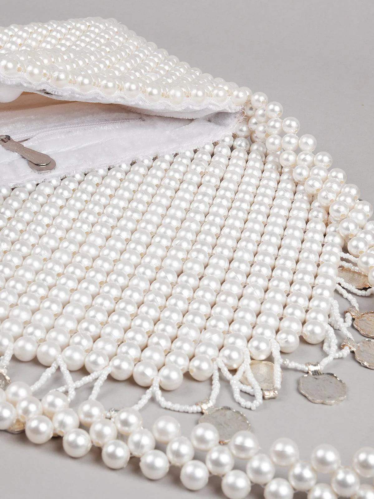 Odette Women Awe-Worthy White Beaded Handbag - Image 7