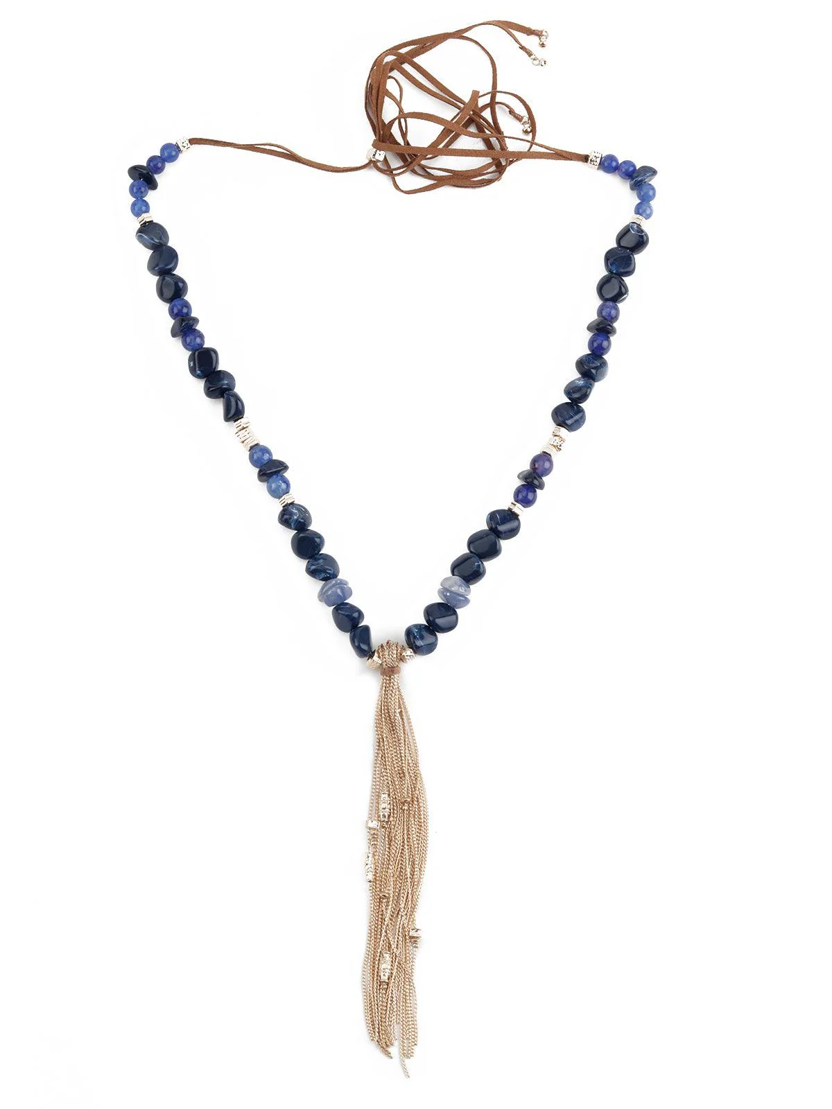 Odette Women Beaded Navy Blue Necklace - Image 3