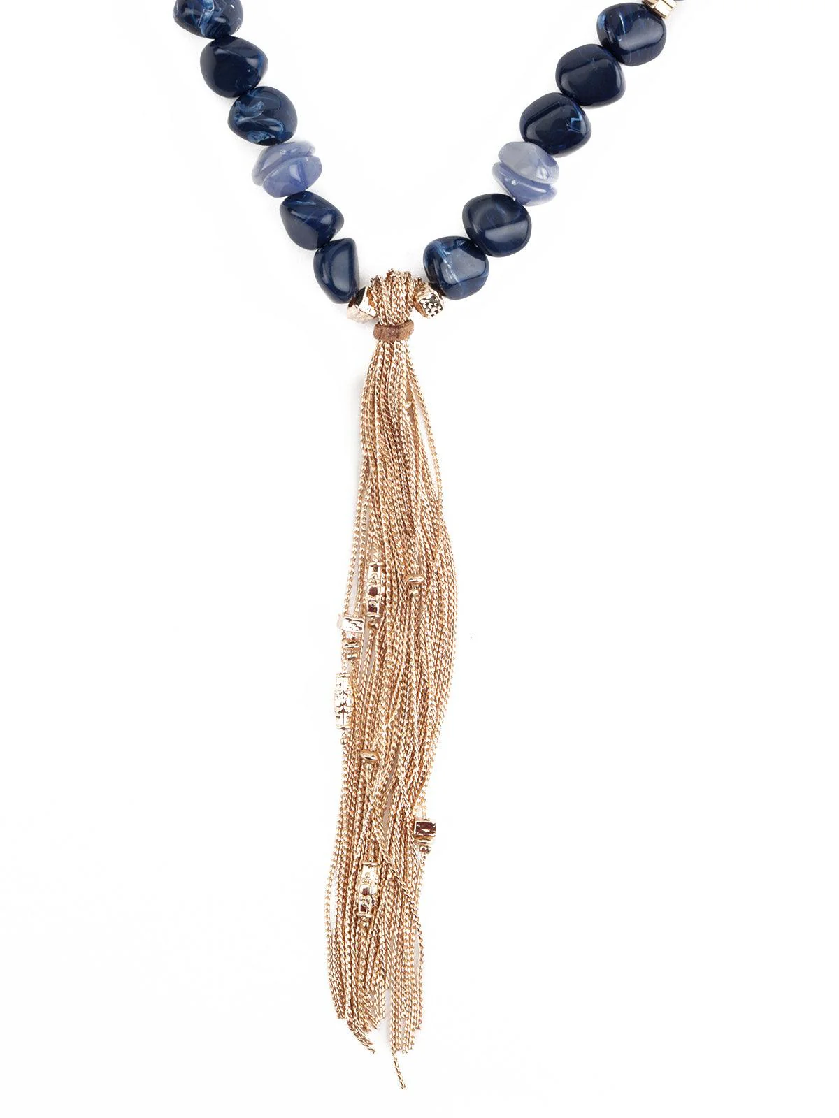 Odette Women Beaded Navy Blue Necklace - Image 4