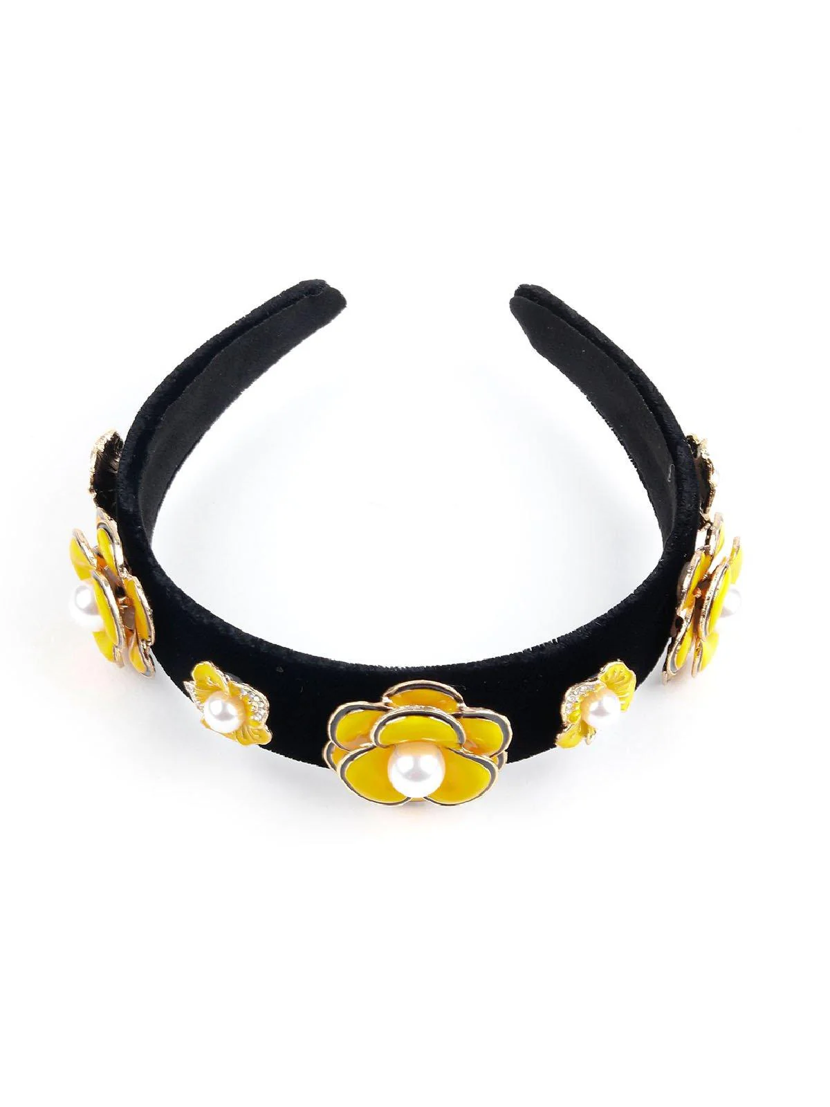 Odette Women Yellow Polyester Band - Image 3