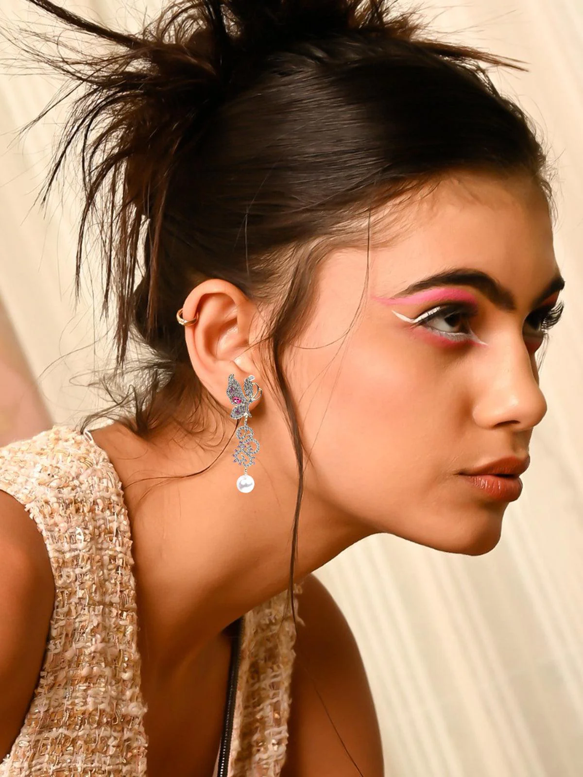 Odette Women Silver Metal Drop Earrings - Image 2