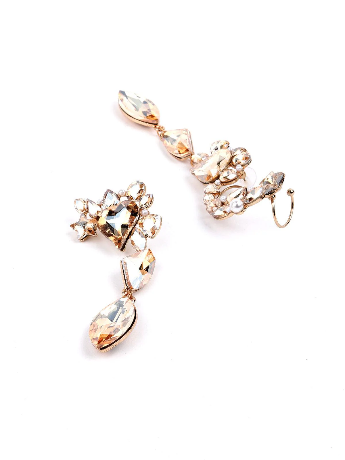 Odette Women Beautiful Gold Crystal Drop Earrings - Image 6