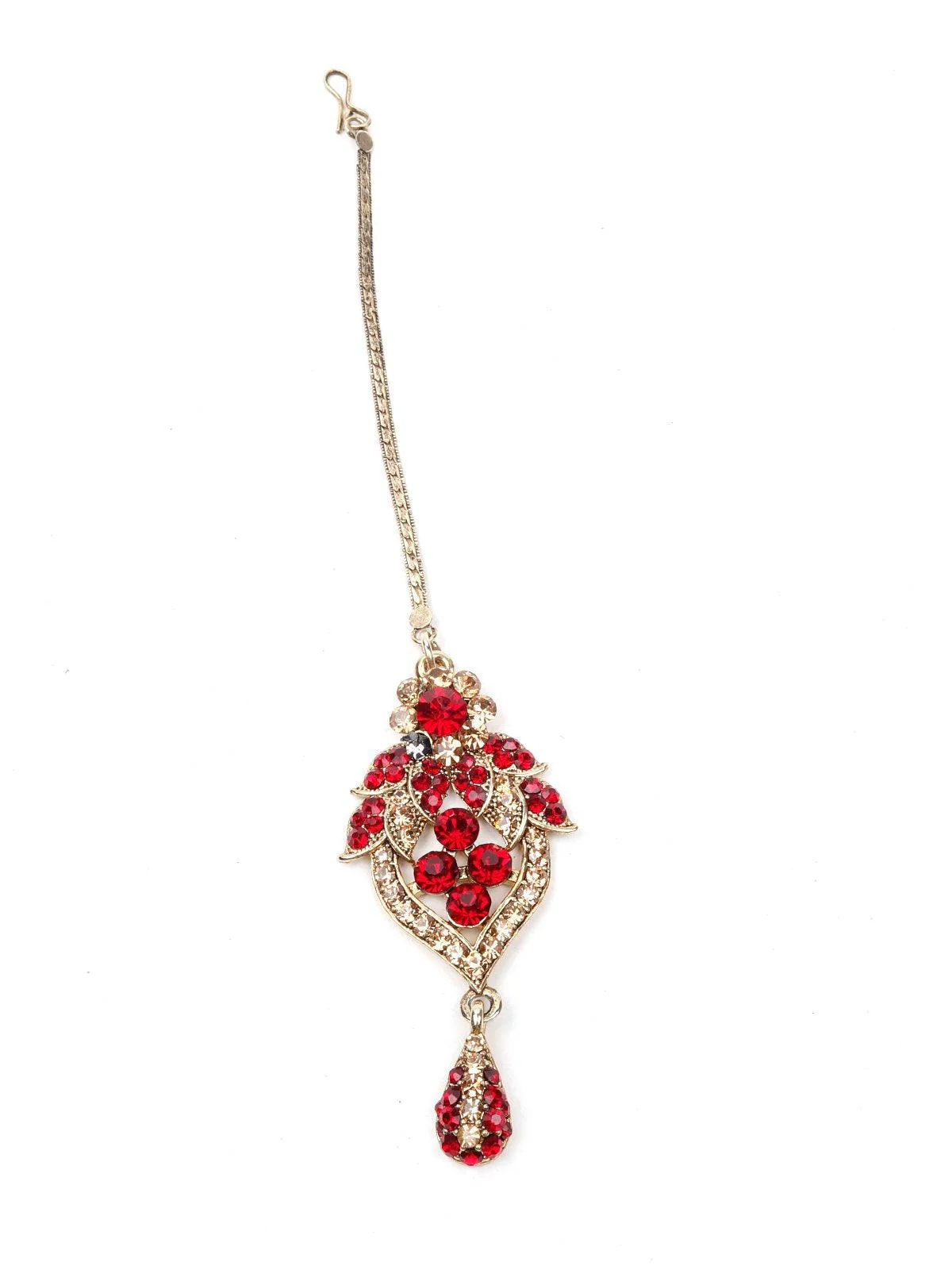 Odette Women Red And Golden Metal Necklace - Image 4
