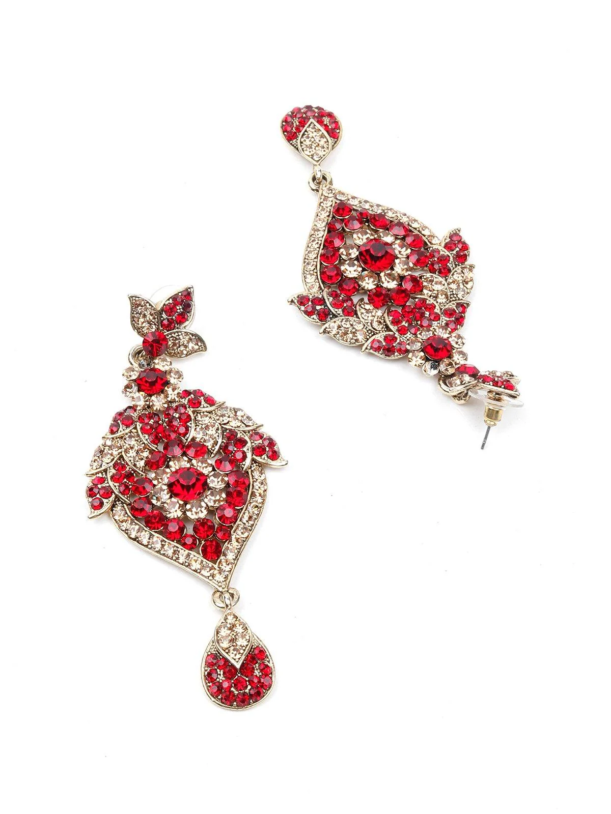 Odette Women Red And Golden Metal Necklace - Image 5