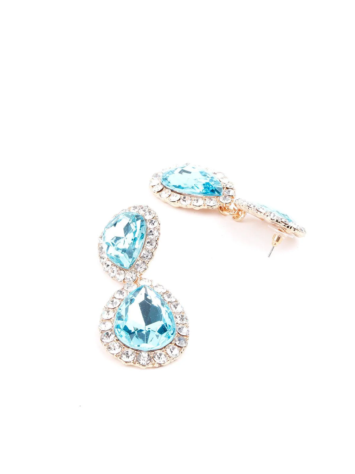 Odette Women Beautiful Sky Blue Statement Drop Earrings - Image 5
