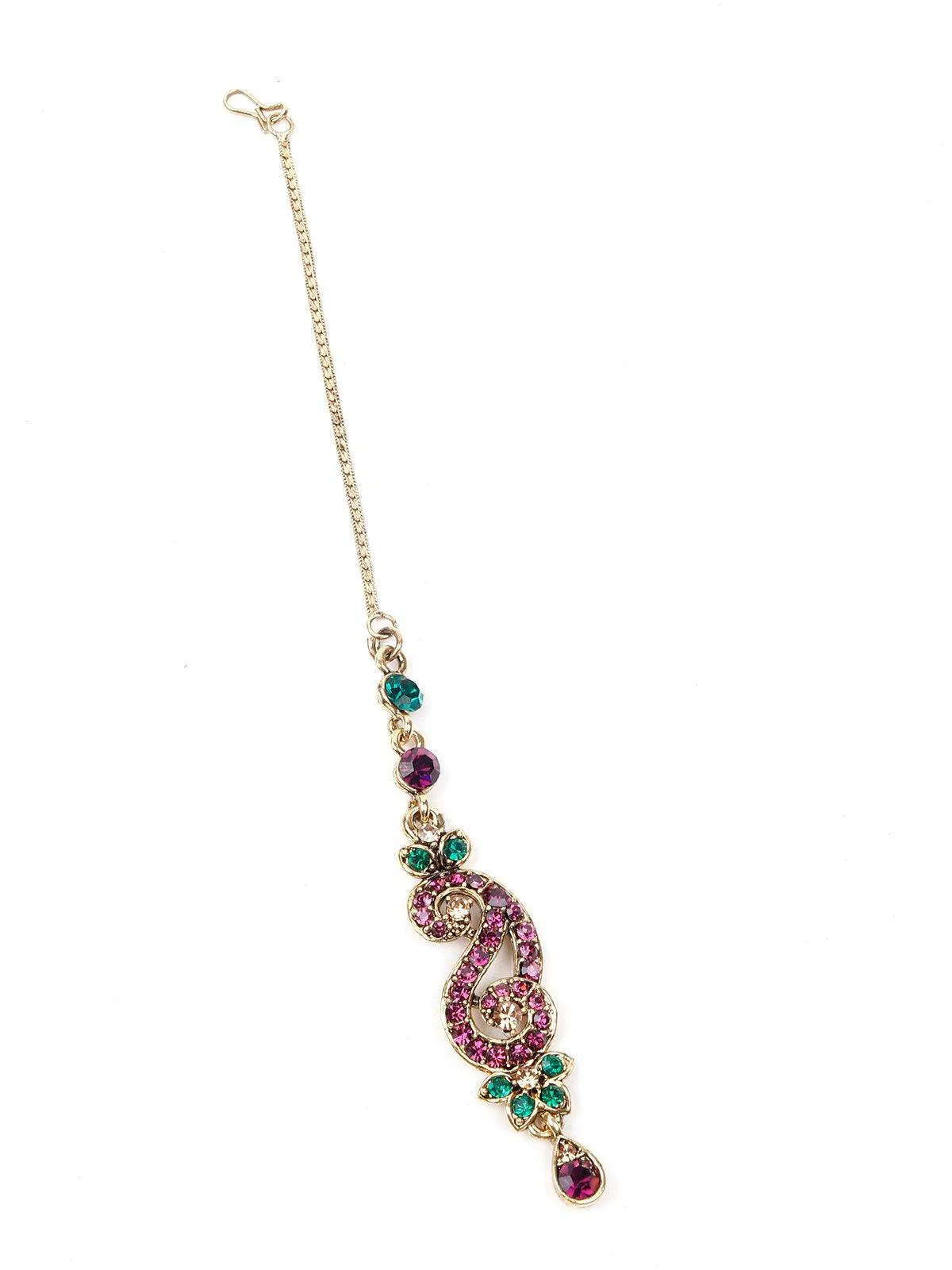 Odette Women Purple And Green Stone Metal Set - Image 6