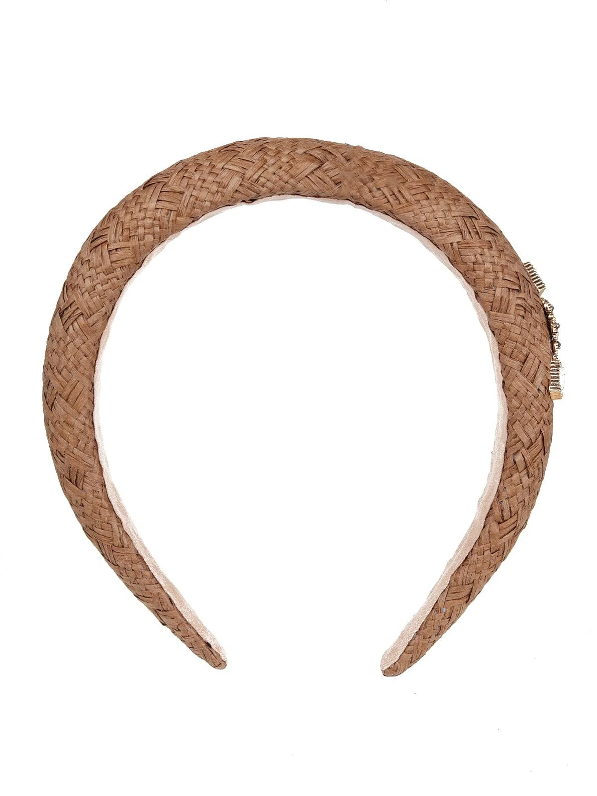 Odette Women Beige Rhinestones Hairband - Image 3