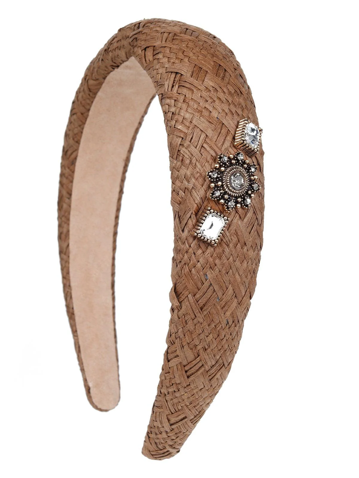 Odette Women Beige Rhinestones Hairband - Image 4