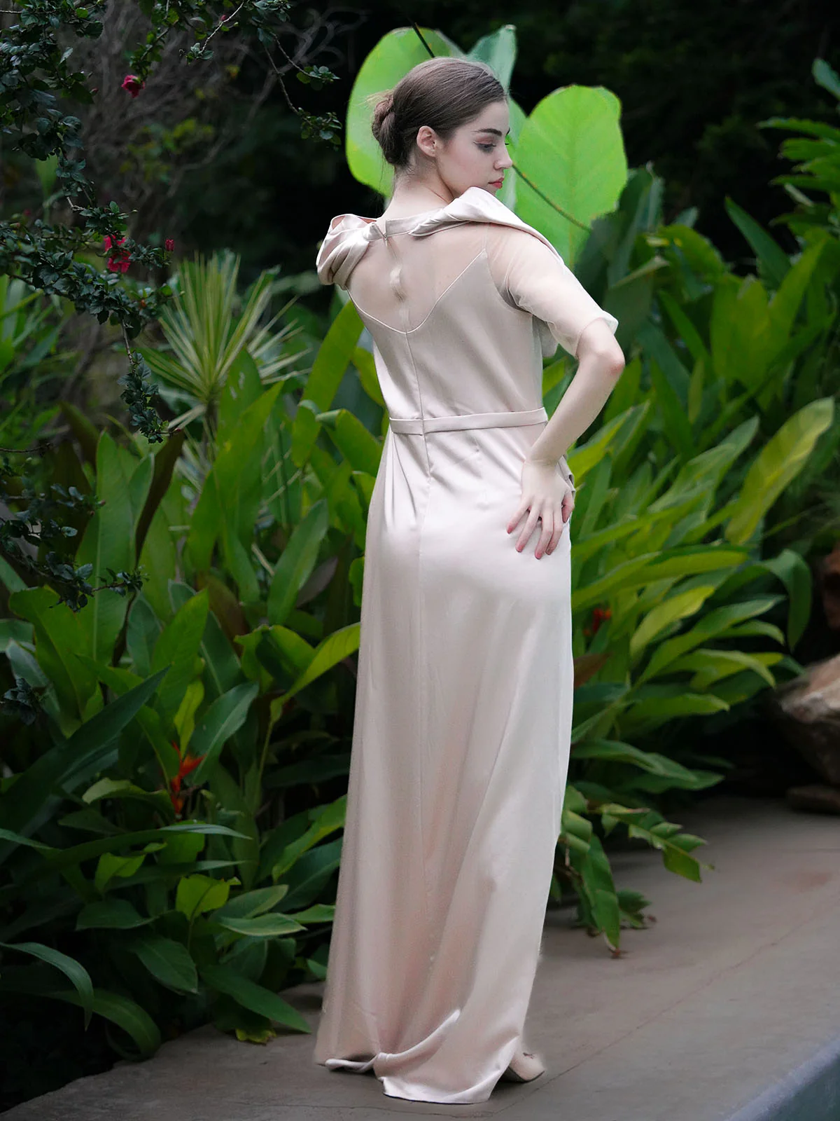 Odette Women Satin Embellished Stitched Dress - Image 4