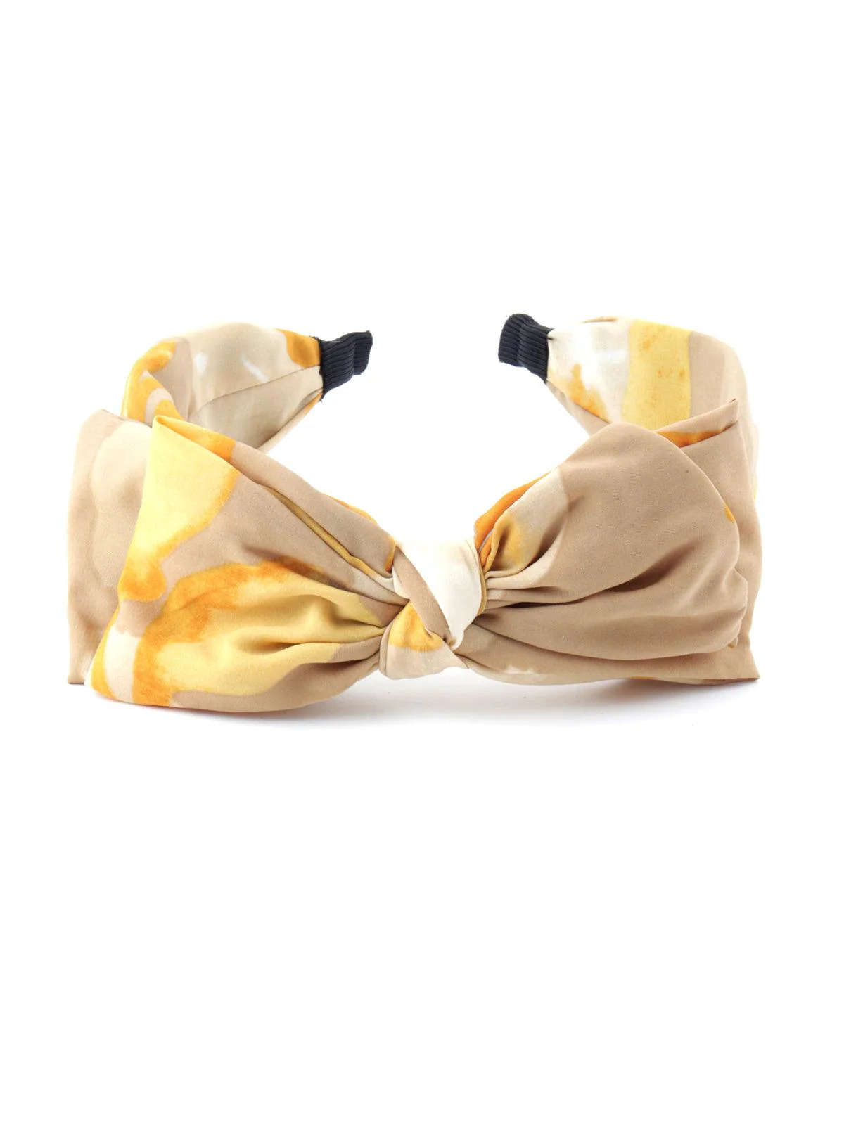Odette Women Beige-Yellow Printed Sober Hairband - Image 3