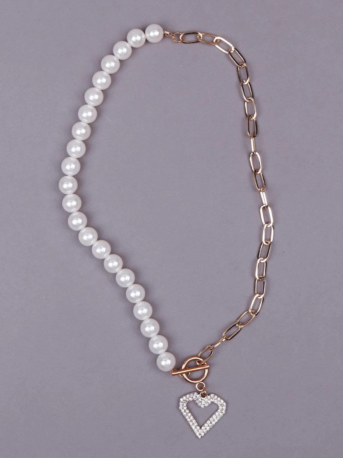 Odette Women White Heart Metal Necklace - Image 3