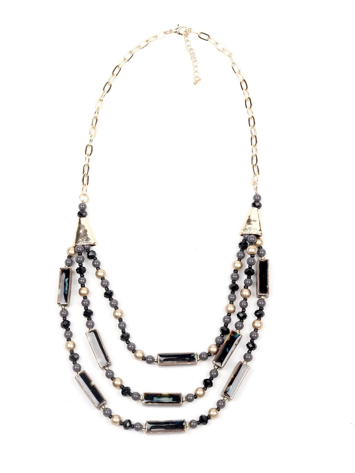 Odette Women Black Metal Necklace - Image 3