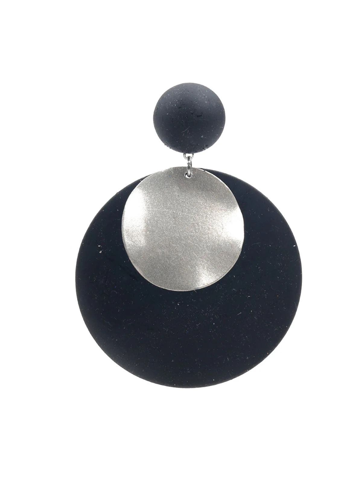 Odette Women Black And Gold Disc Dangle Earrings - Image 2