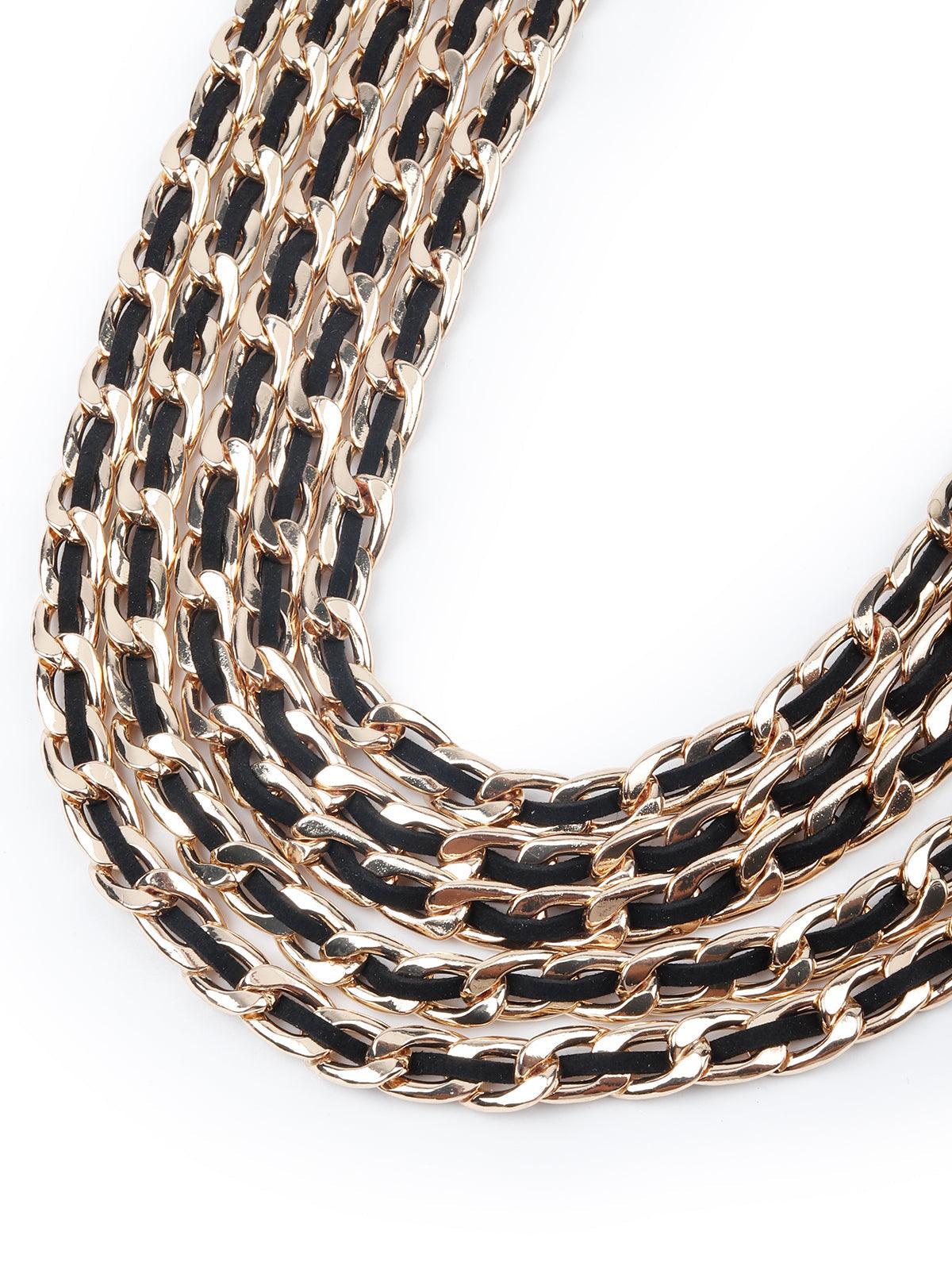Odette Women Black And Gold Exquisite Statement Necklace - Image 5
