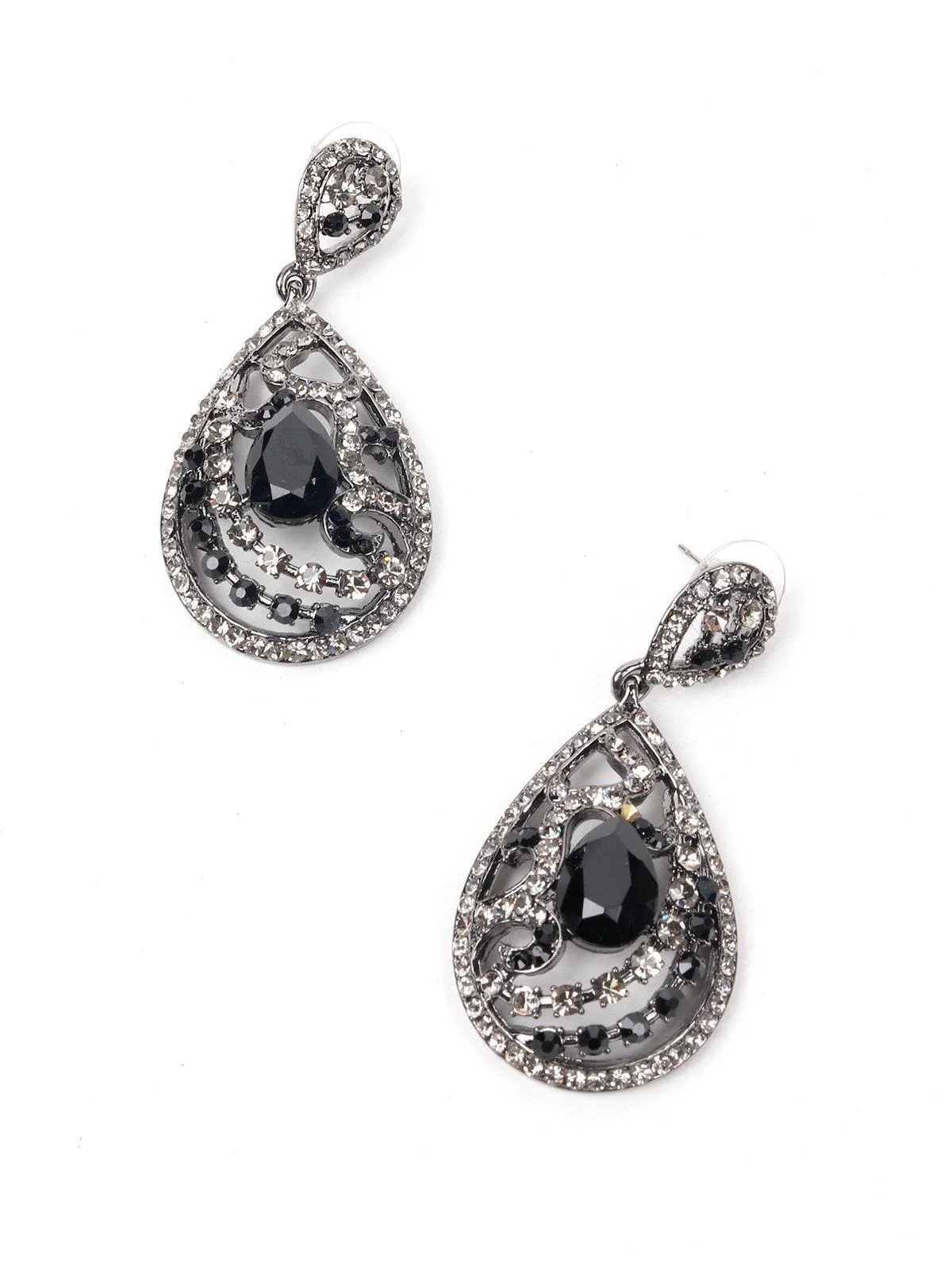 Odette Women Black And Silver Stone Metal Set - Image 4