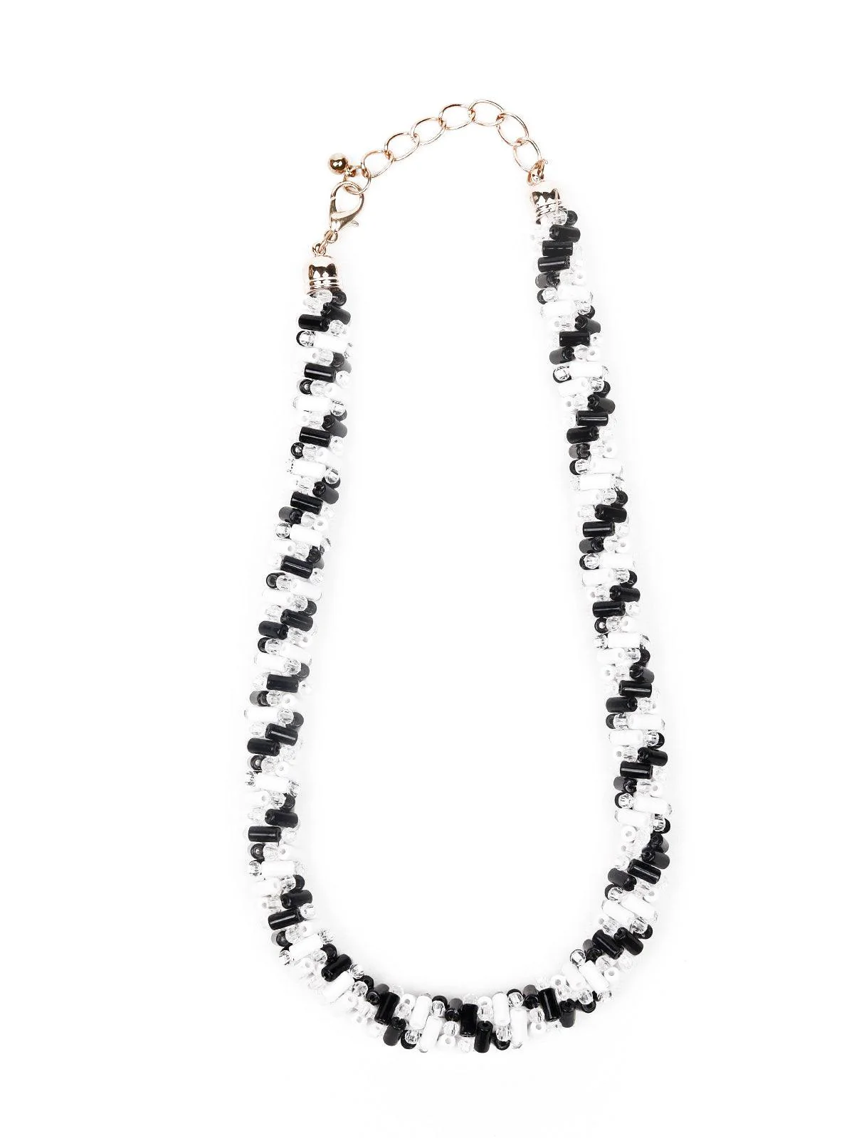 Odette Women Black And White Metal Necklace - Image 3