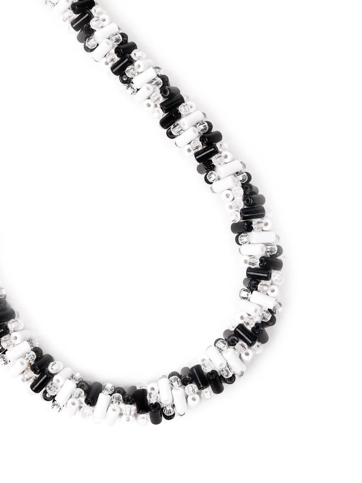Odette Women Black And White Metal Necklace - Image 5