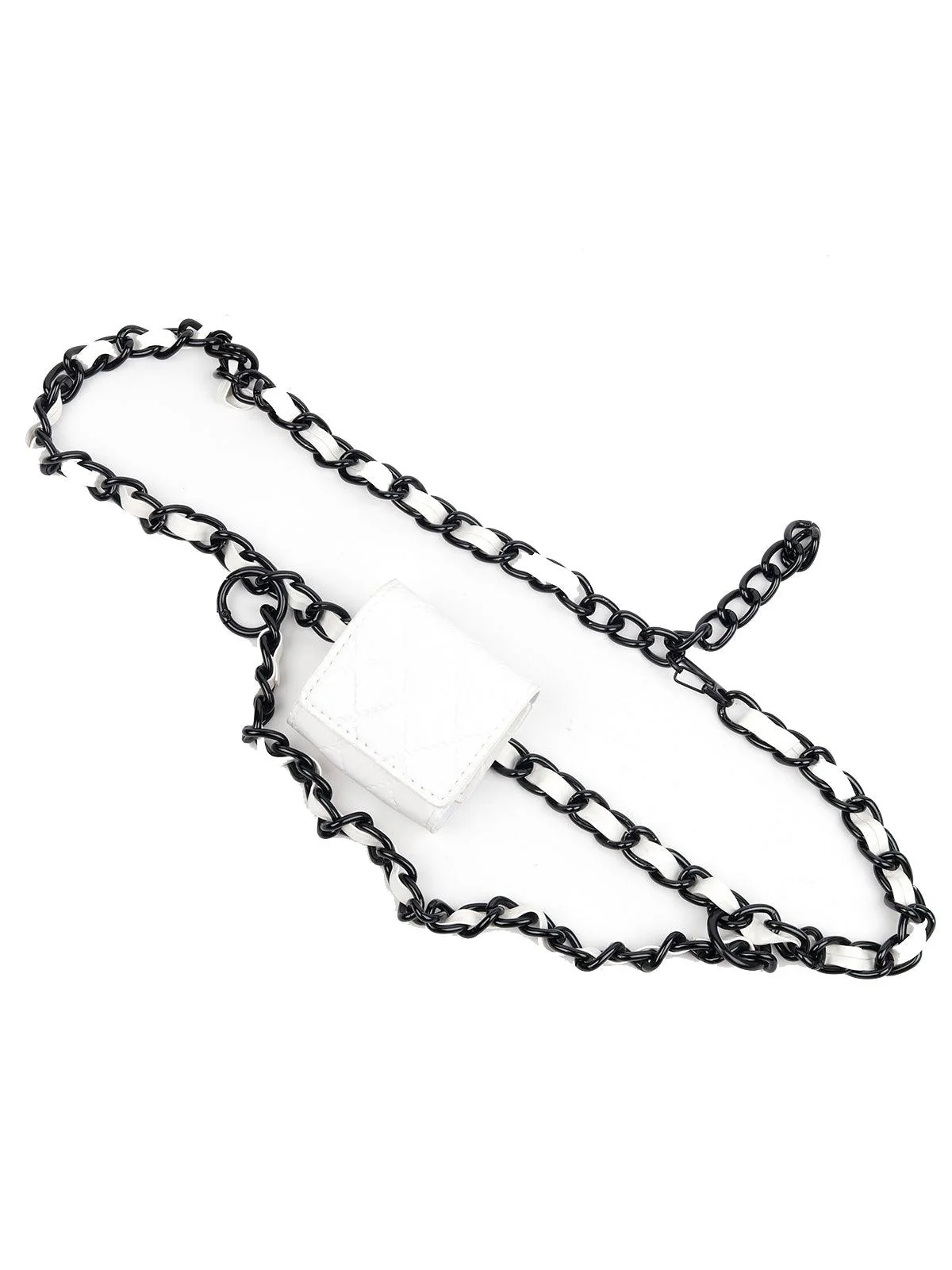 Odette Women Black Metal Belt Bag - Image 6