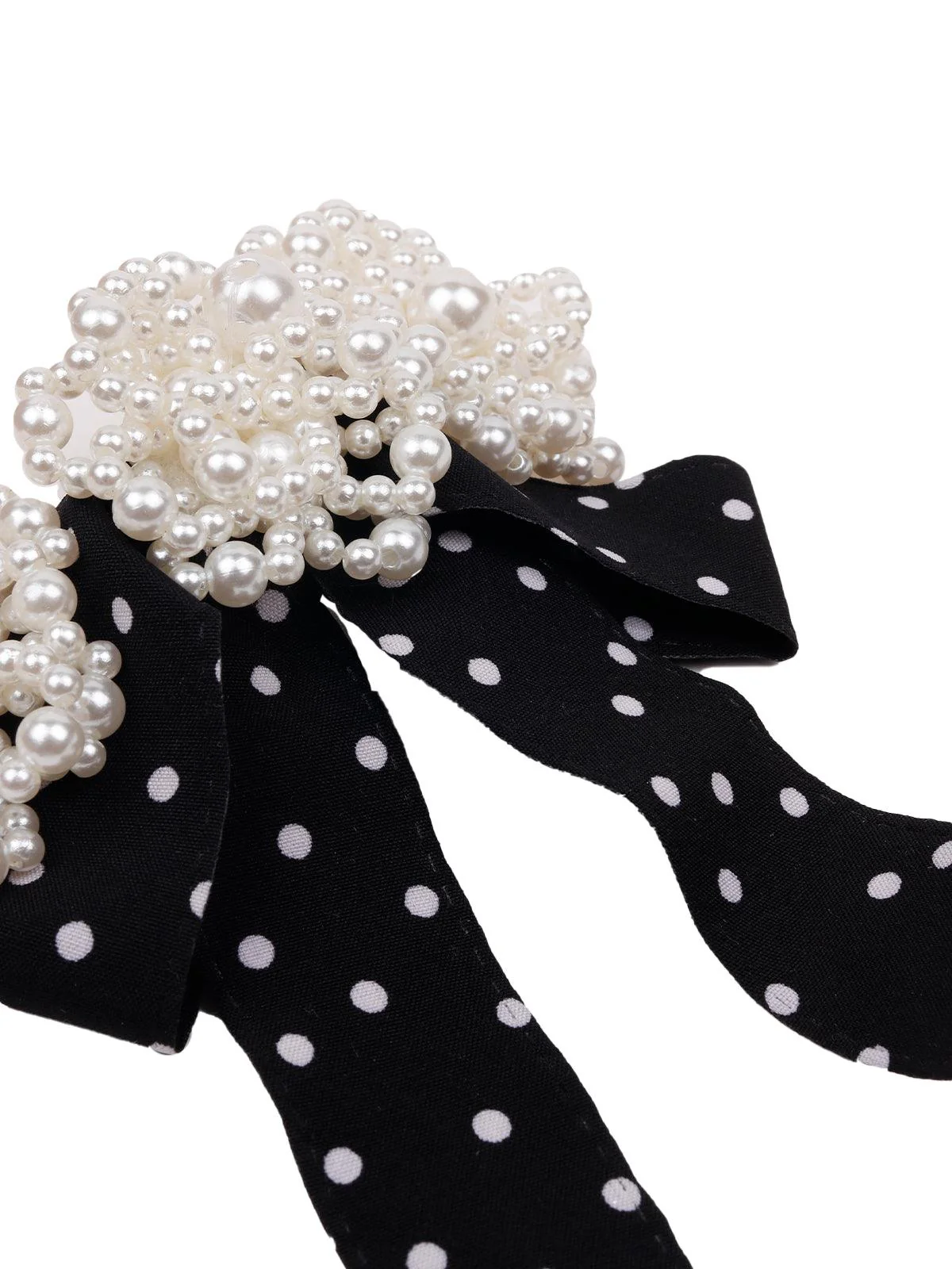 Odette Women Black And White Polka Dotted Hair Clip - Image 3
